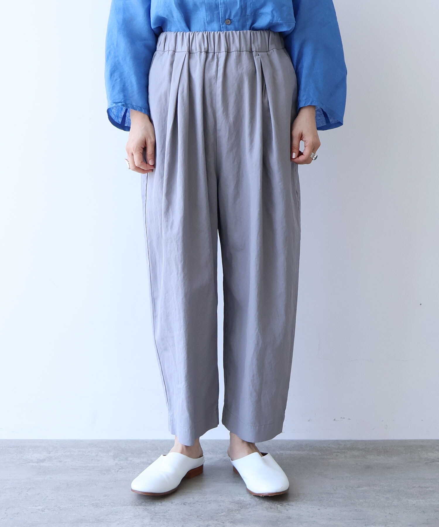 AMBIDEX Store hightwist Cotton product dye ゴムタックパンツ(F