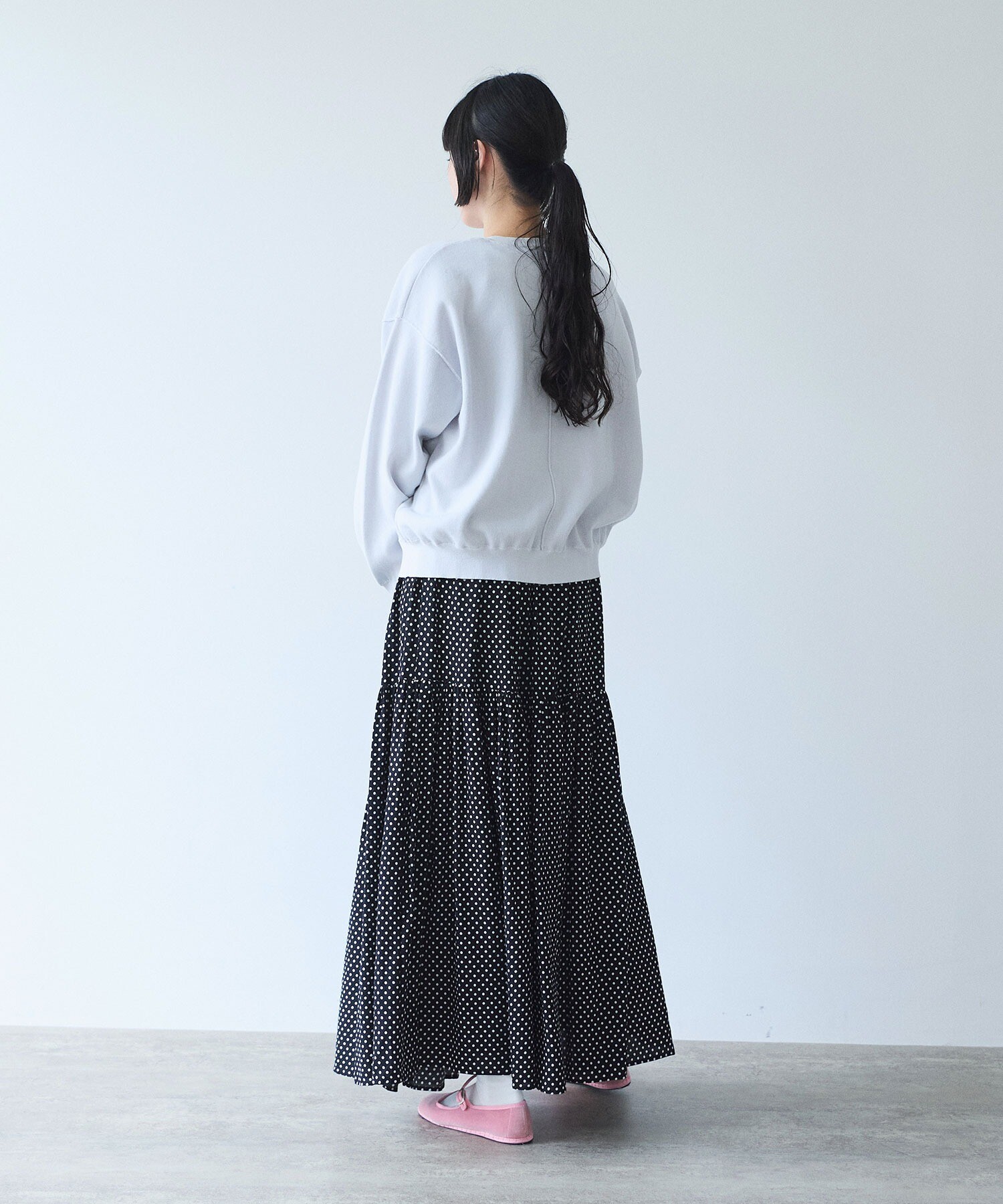 AMBIDEX Store Rayon/Cupra/cotton print tiered スカート(F dot): yuni