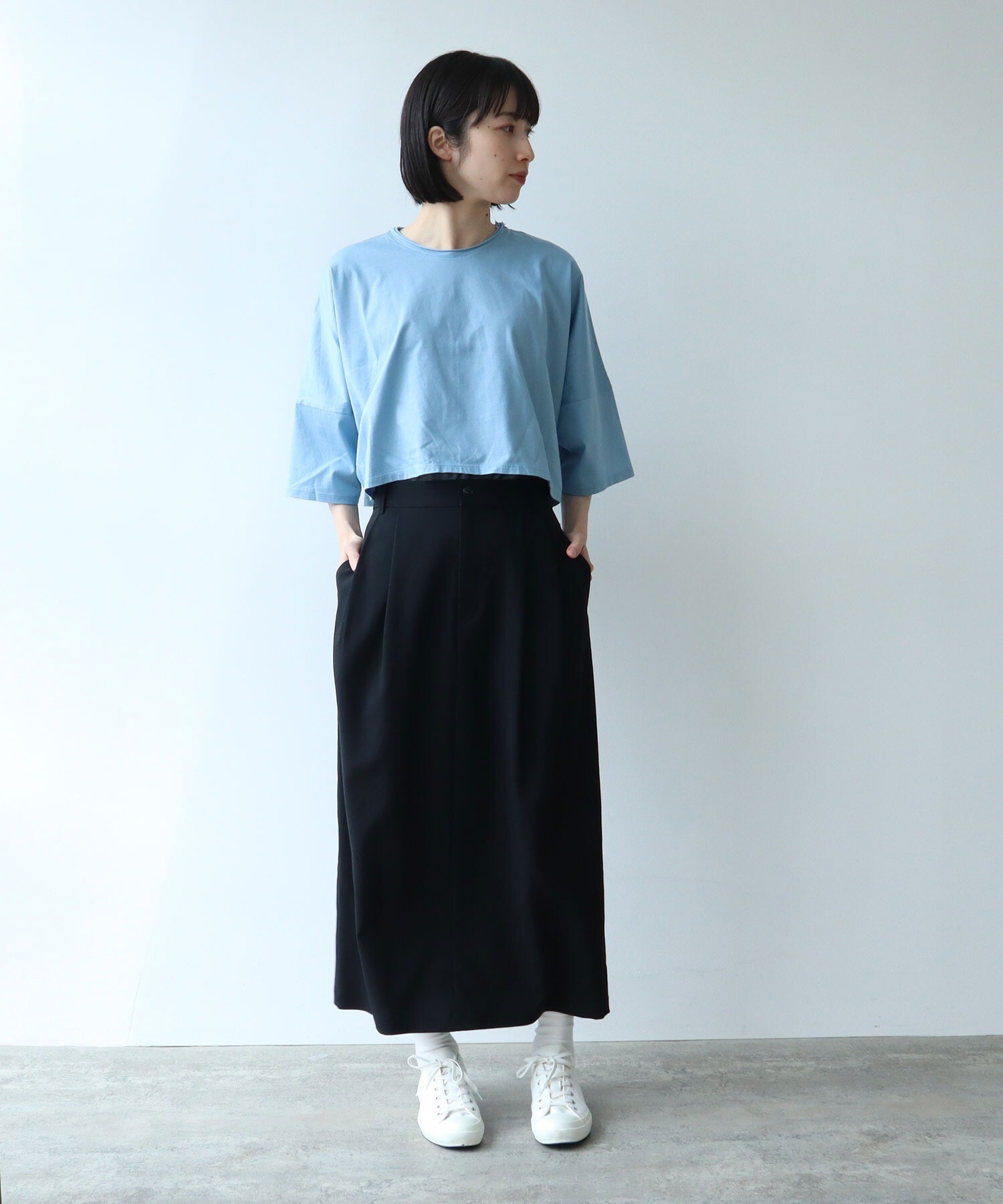 AMBIDEX Store サマーウール コクーンタイトスカート(F クロ): yuni