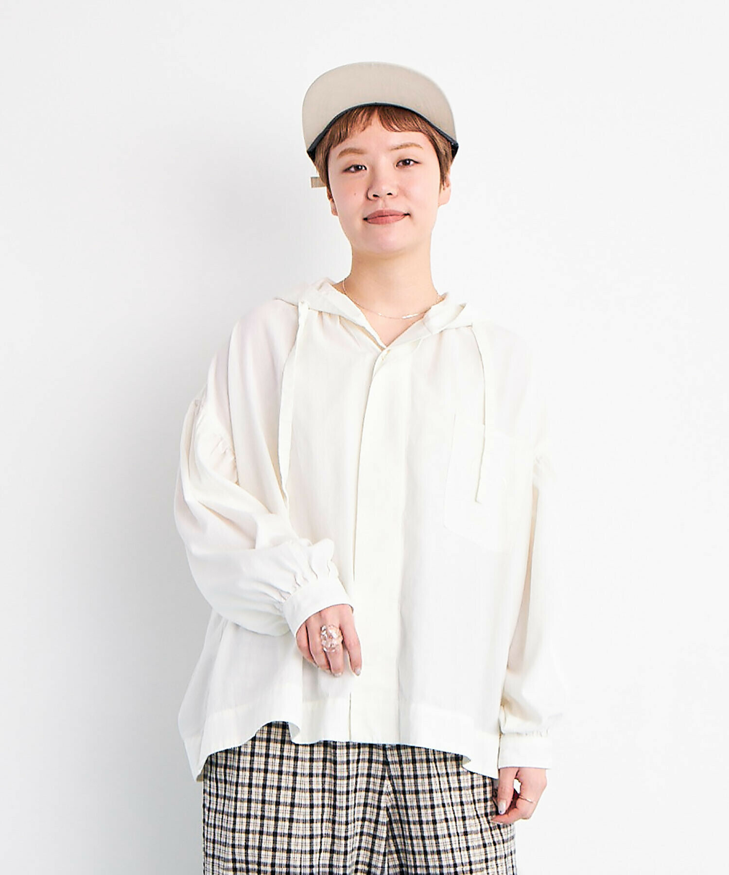 AMBIDEX Store 80/2 cyro spun OX HOODIE シャツ(F WHITE): buoybuoy