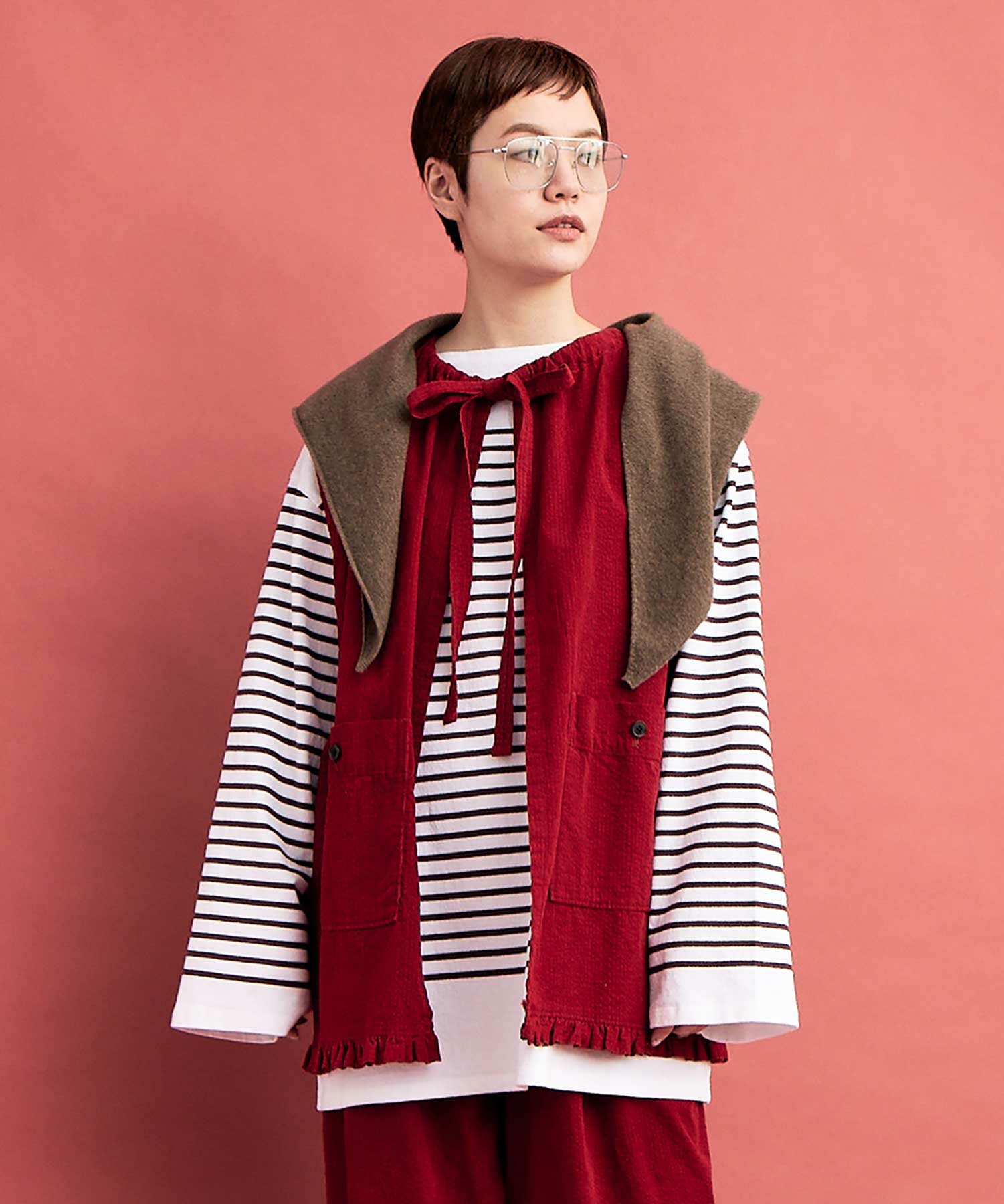 60s アザラシ皮　ベスト AMBIDEX Store ○VINTAGE RIPPLE SMOCK ベスト(F DEEP BROWN