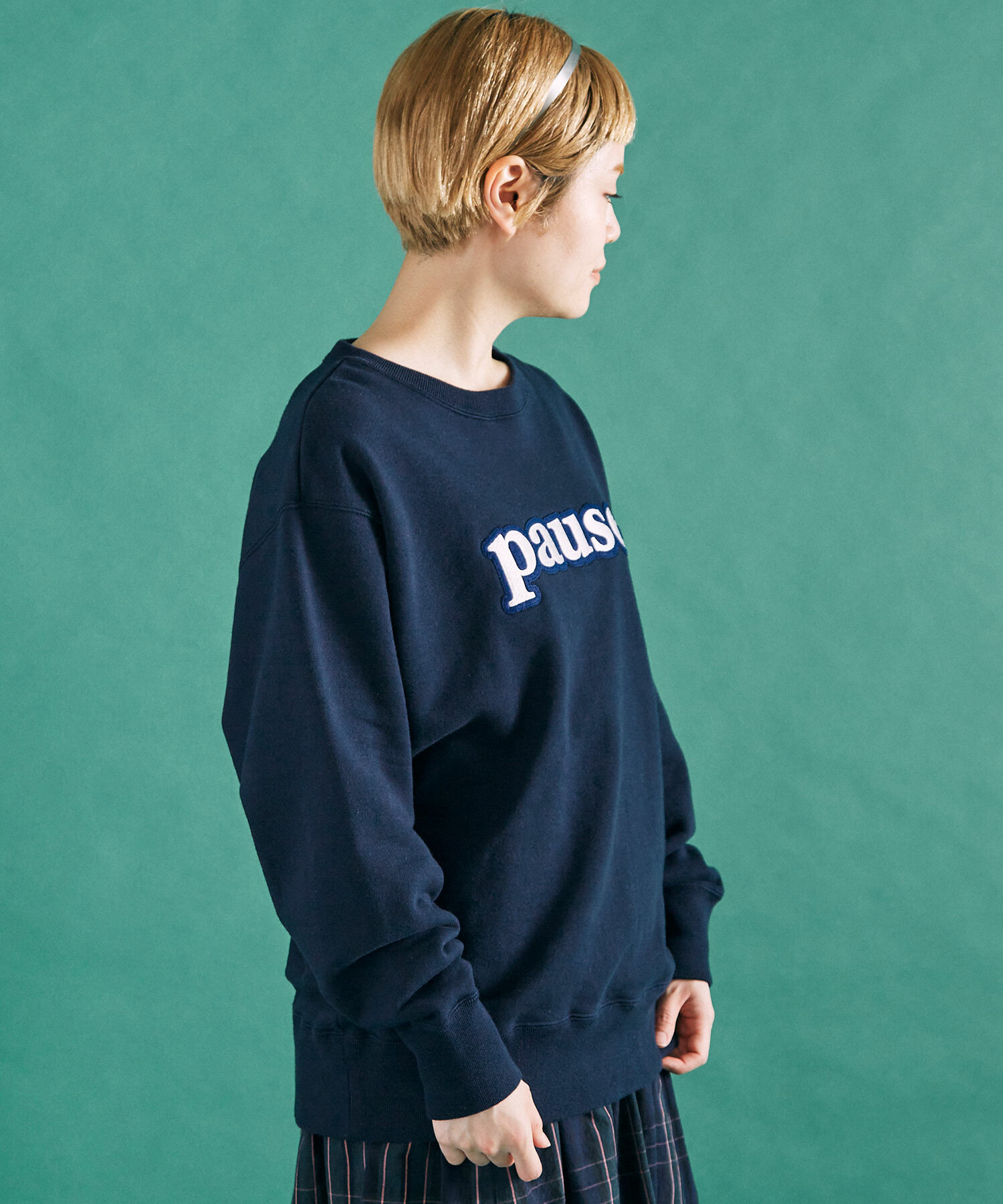 AMBIDEX Store △○30/8裏毛 pause ロゴ プルオーバー(F NAVY): FLAT