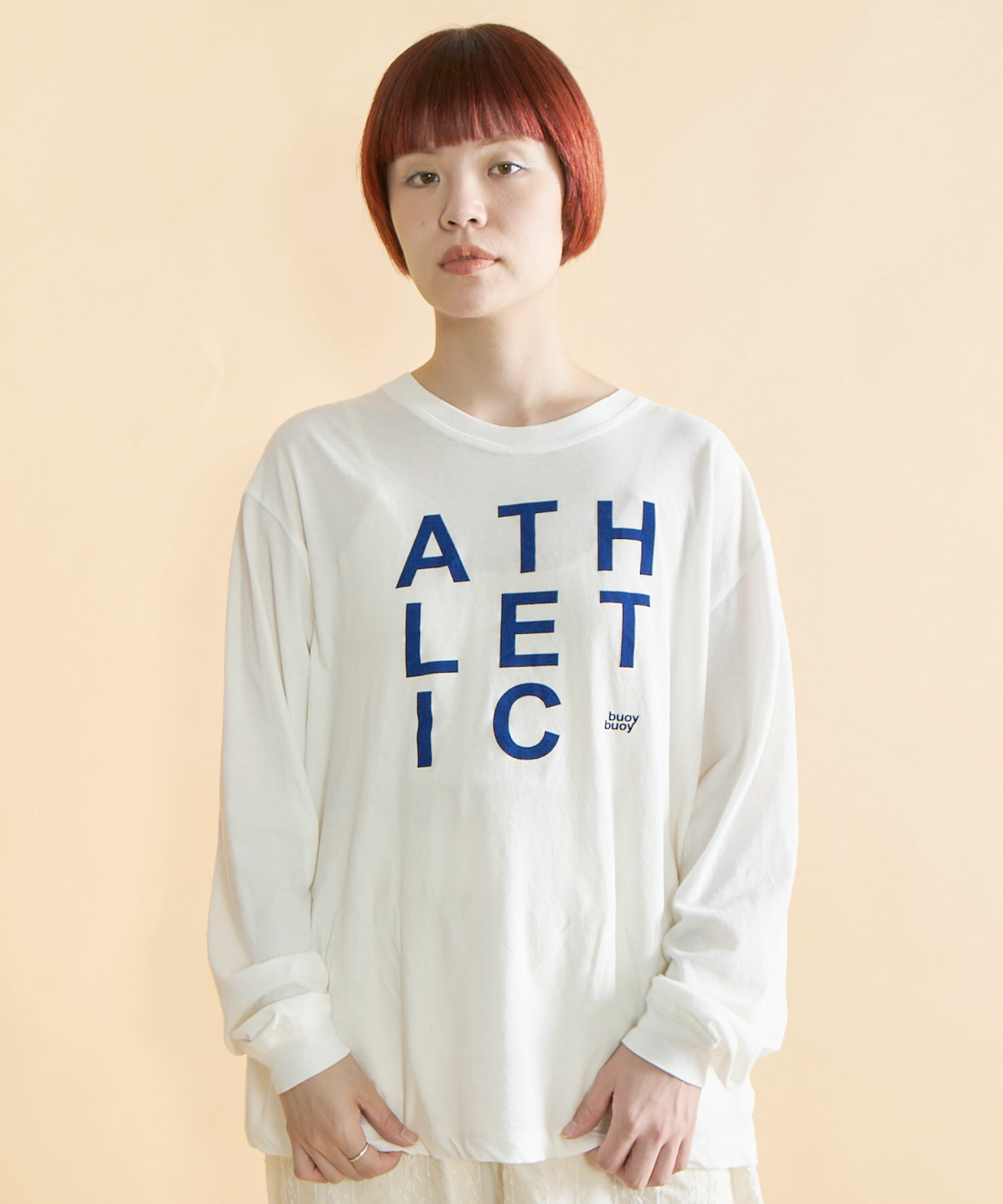 AMBIDEX Store ○GV天竺LOGO ATHLETIC T-シャツ(F OFF WHITE): FLAT 