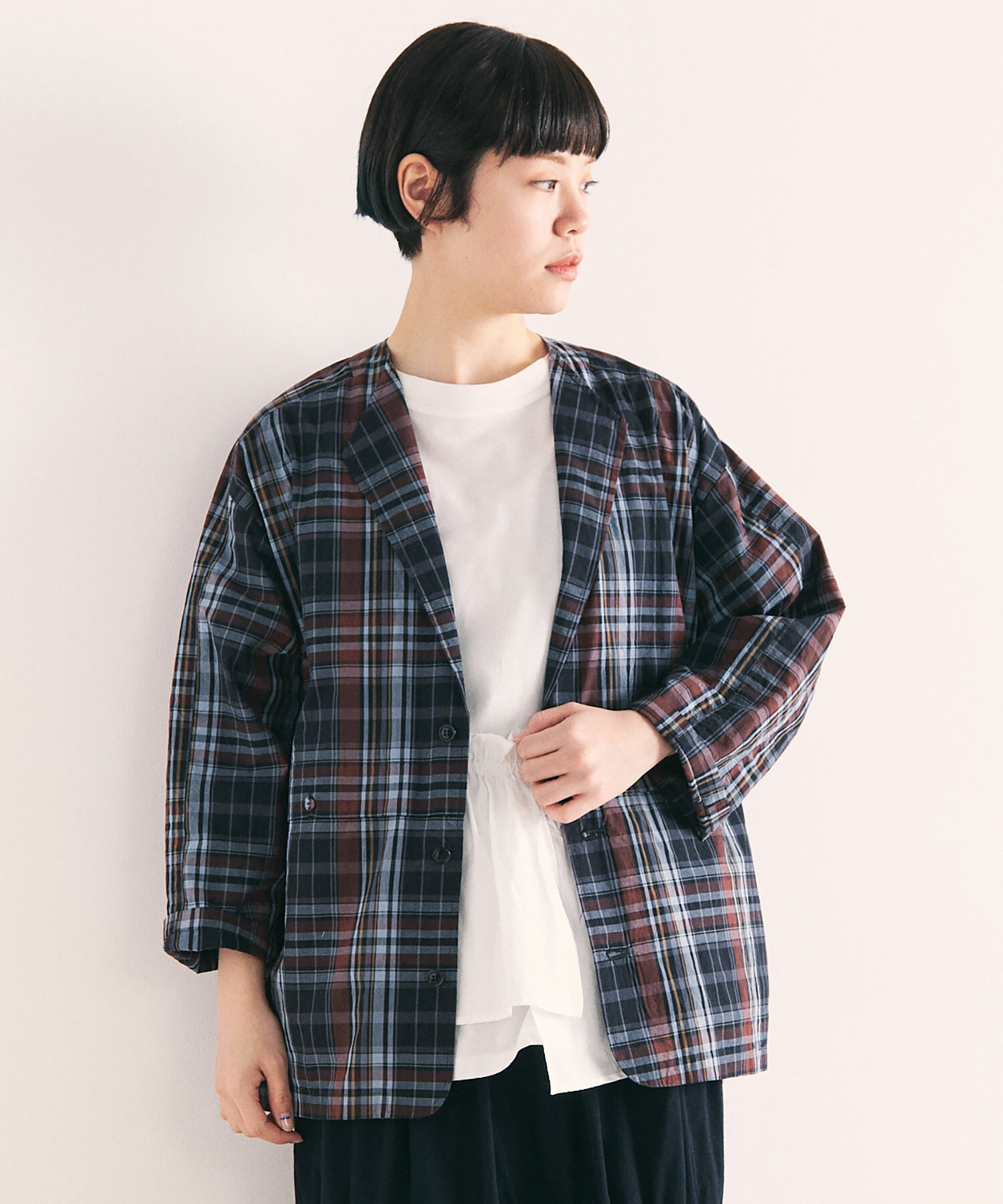 AMBIDEX Store ○CHECK EDODAKI SHIRT ジャケット(F GREY CHECK): FLAT  