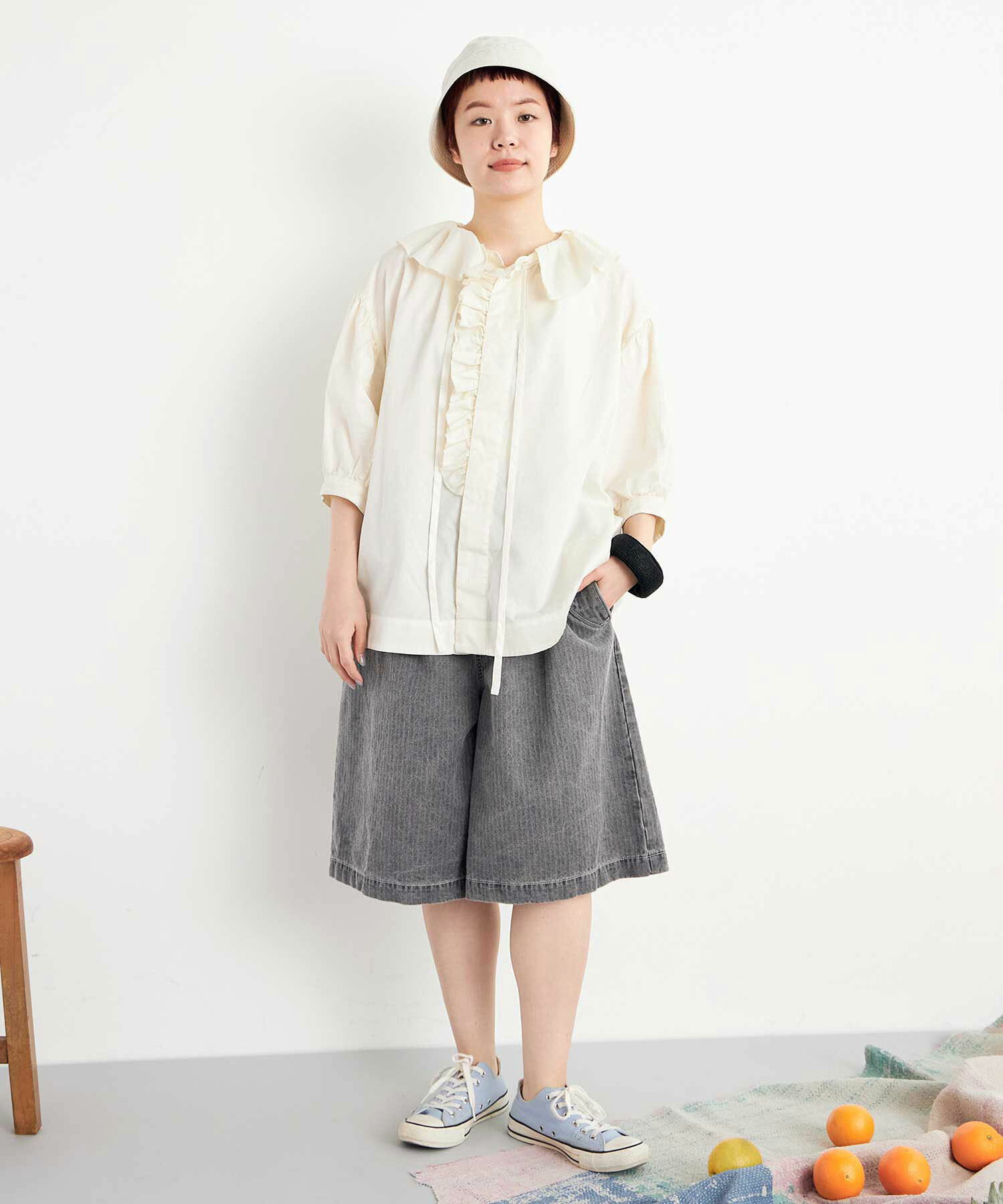 AMBIDEX Store △○へリンボン顔料 SHORT パンツ(F GREY): FLAT