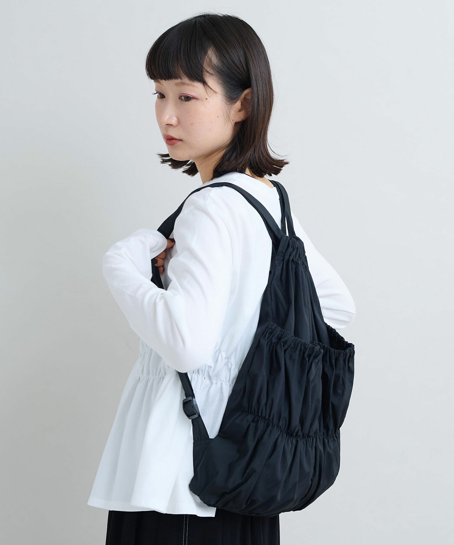 AMBIDEX Store ナイロンタフタ ナップサック(F クロ): iki