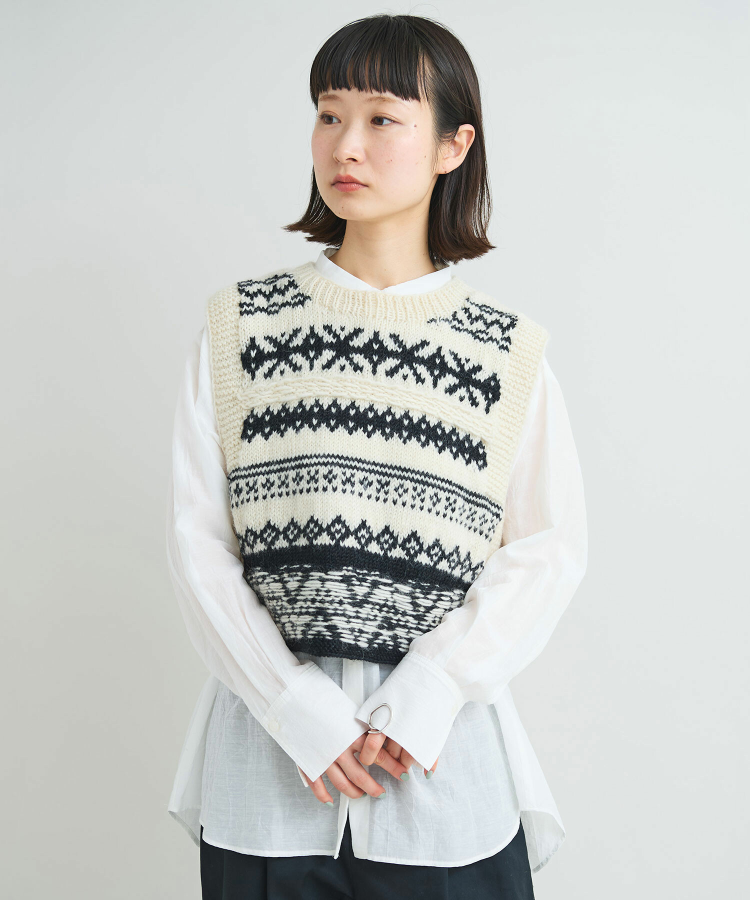 美品♪ジャーナルスタンダード コットンキュプラリネン タックシャツ バンドカラー 美品♪ジャーナルスタンダード コットンキュプラリネン タック