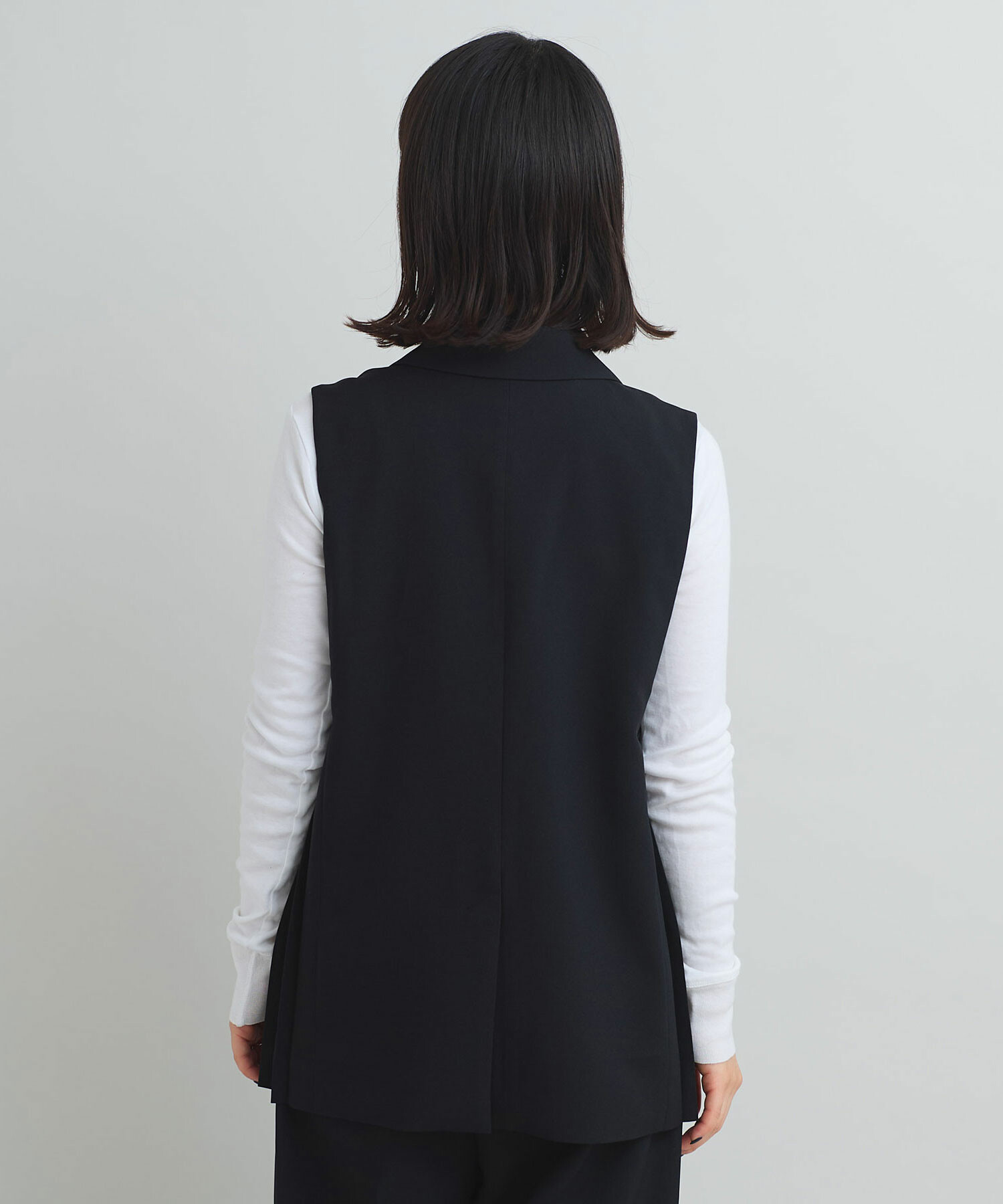 AMBIDEX Store 〇トロピカルワッシャー サイドプリーツ ベスト(F クロ