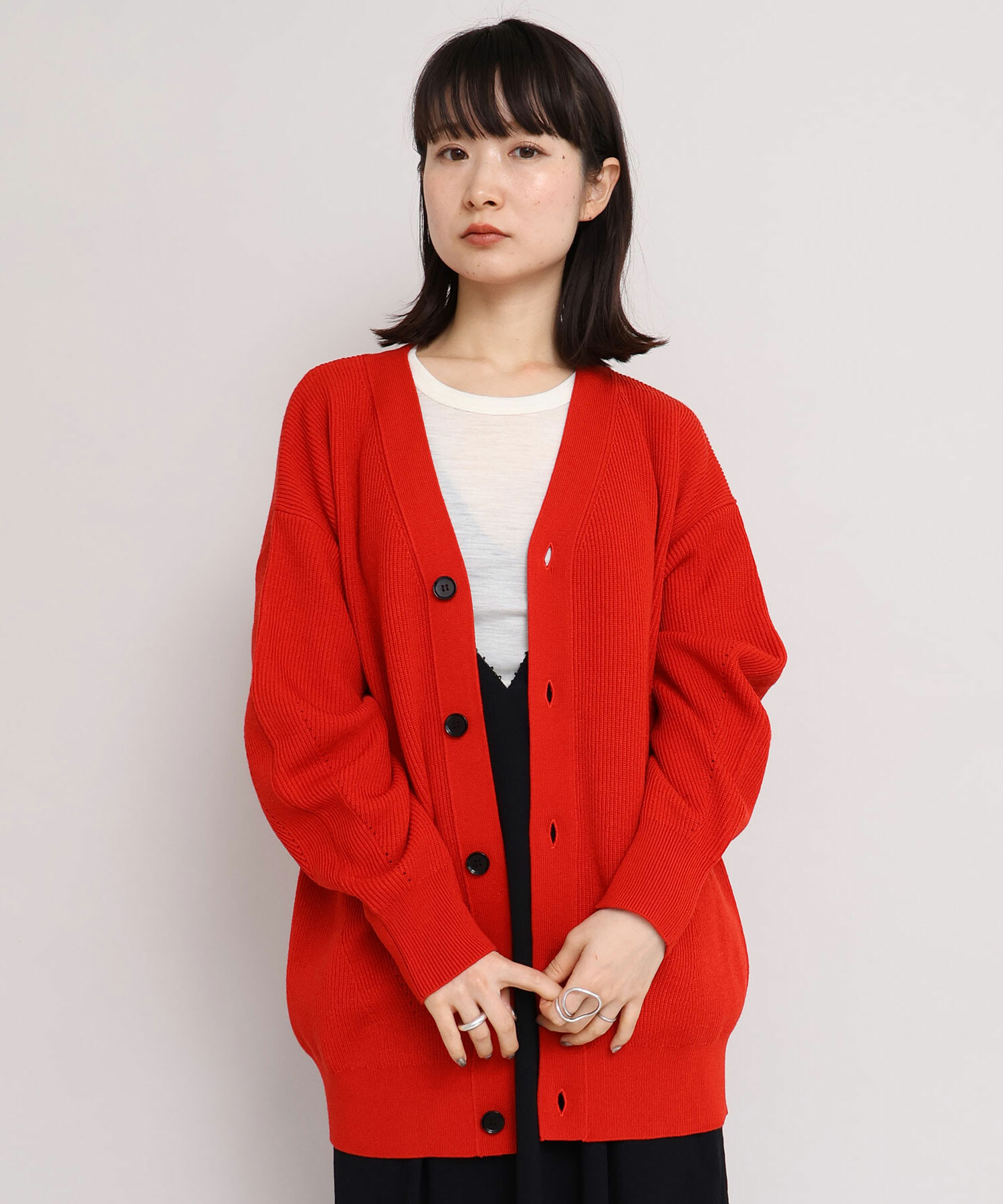 AMBIDEX Store BOUND WOOL Vネック BIGカーディガン(F キナリ): iki