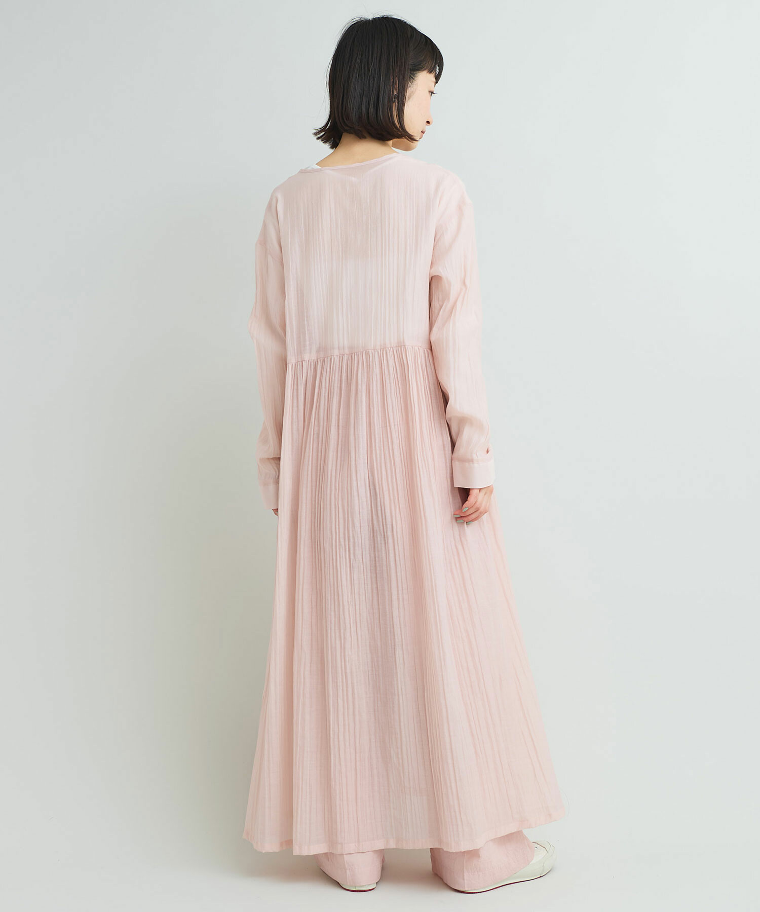 AMBIDEX Store 〇綿ナイロンローン ガウンロング ワンピース(F シロ): iki