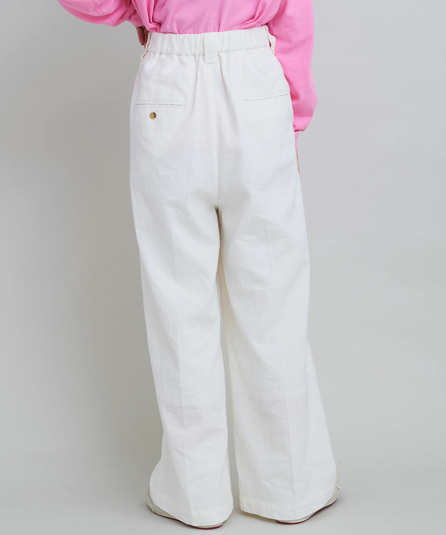 Yoli Check cotton easy pants ベージュ［予約／7月中旬お届け
