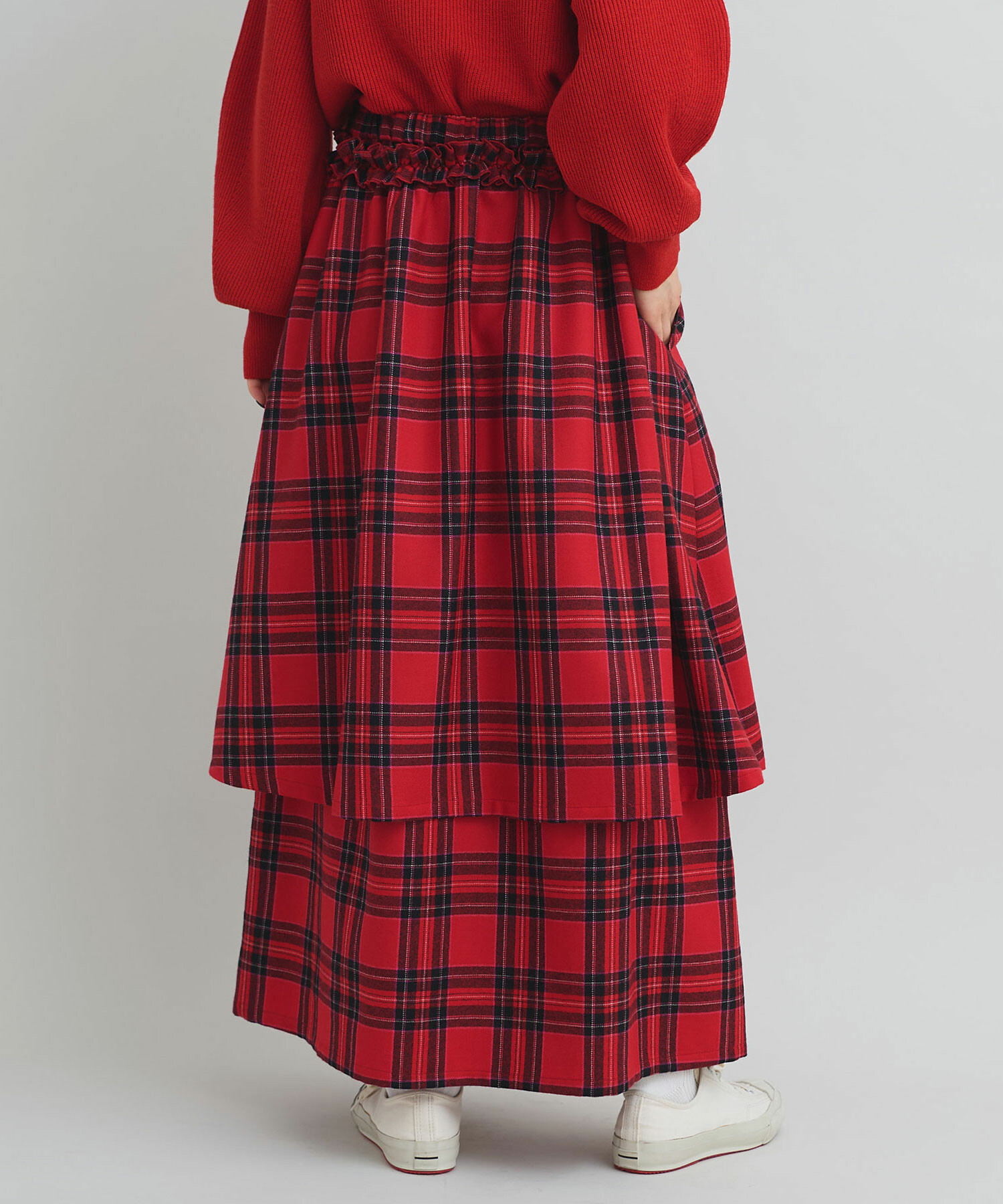 AMBIDEX Store 先染めチェック フリルギャザー スカート(F チェック): iki