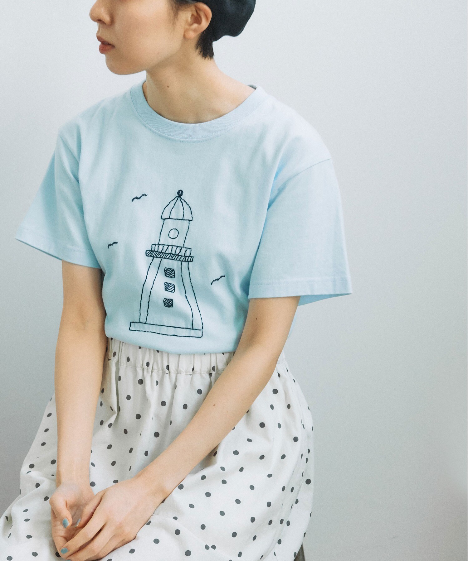 AMBIDEX Store ○灯台刺繍Tシャツ(F シロ): PAR ICI