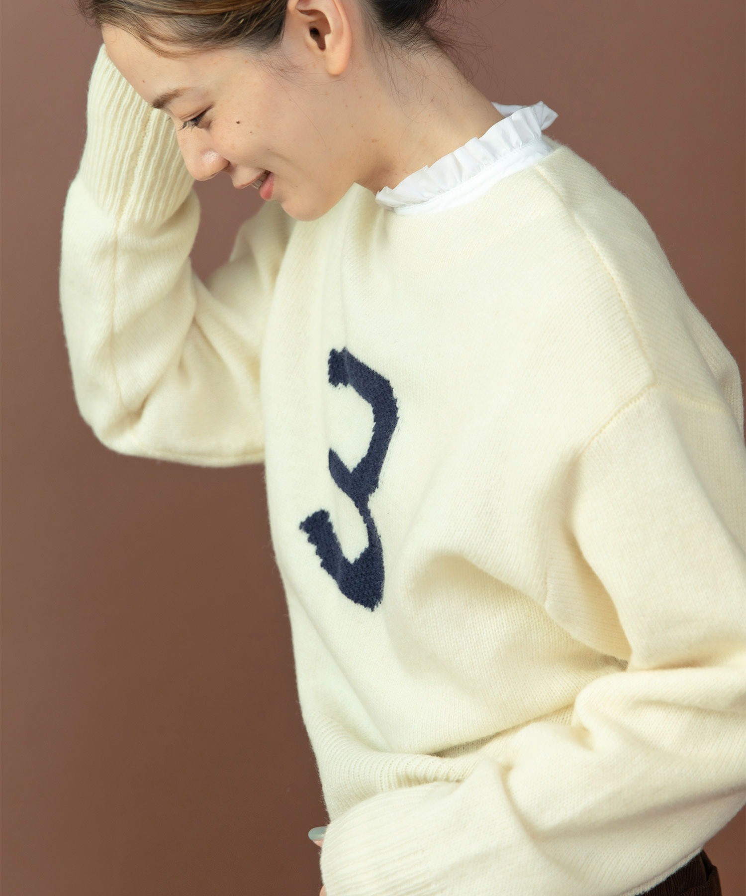 AMBIDEX Store ○3インターシャ カレッジニットプルオーバー(F キナリ