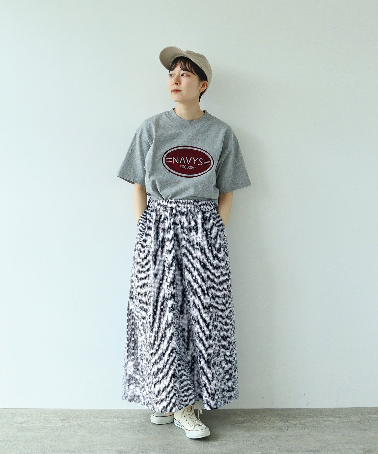 AMBIDEX Store ○【WEB別注カラー】ストライプ刺繍 ギャザー
