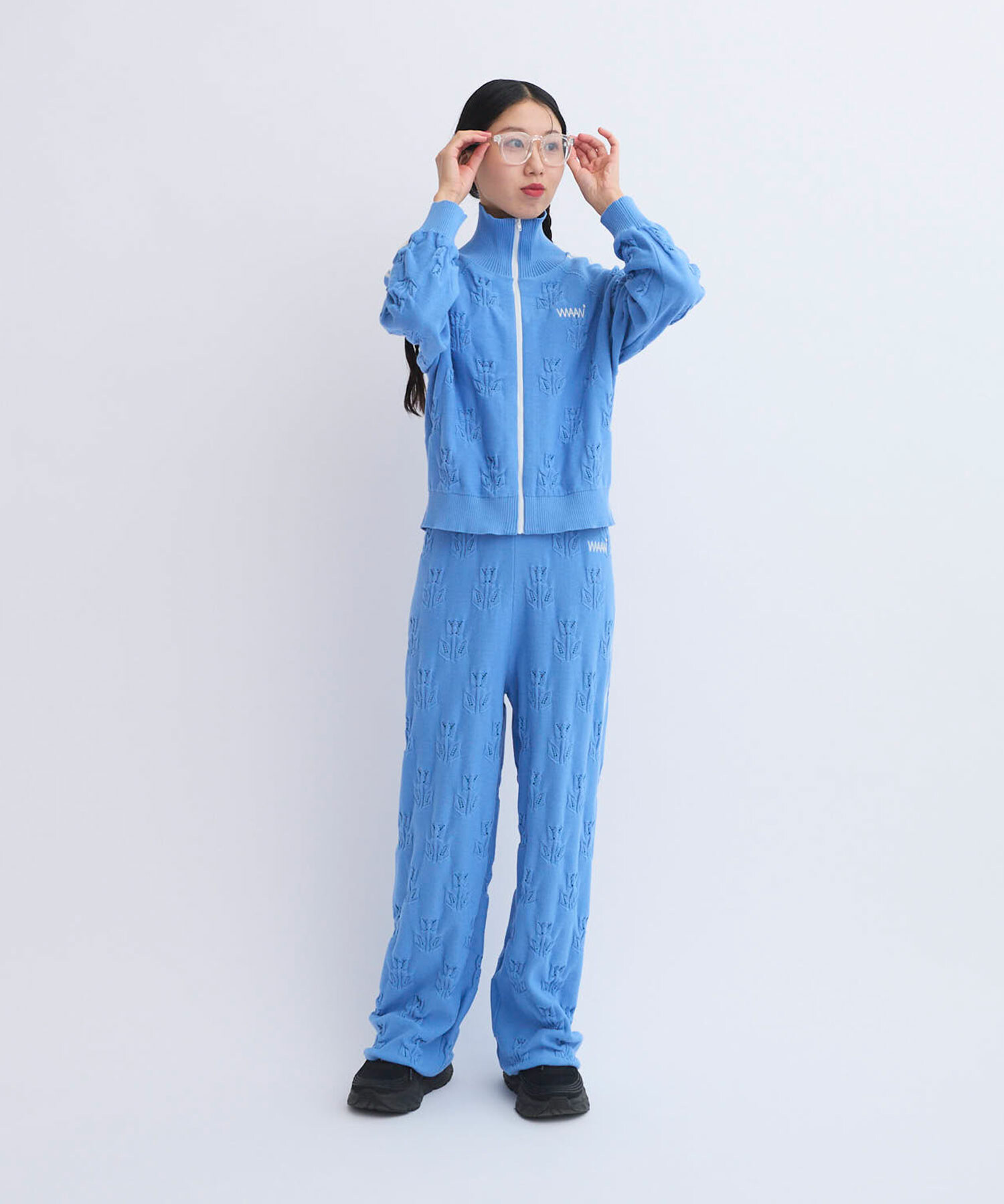 AMBIDEX Store 〇TULIP EYELET ラインブルゾン(F SAX BLUE