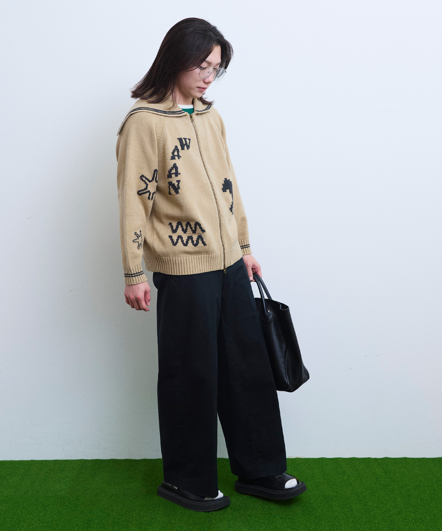 AMBIDEX Store 【予約販売】〇SAILOR COLLAR ニットブルゾン(F NAVY