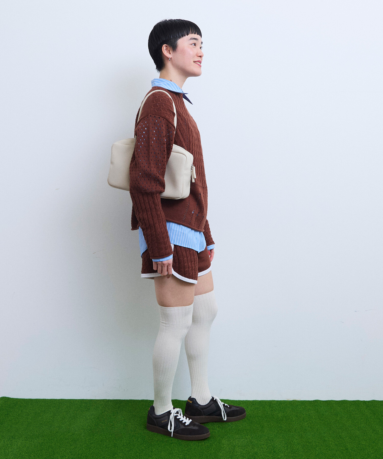 AMBIDEX Store 【予約販売】〇COLLAGE KNIT プルオーバー(F BROWN