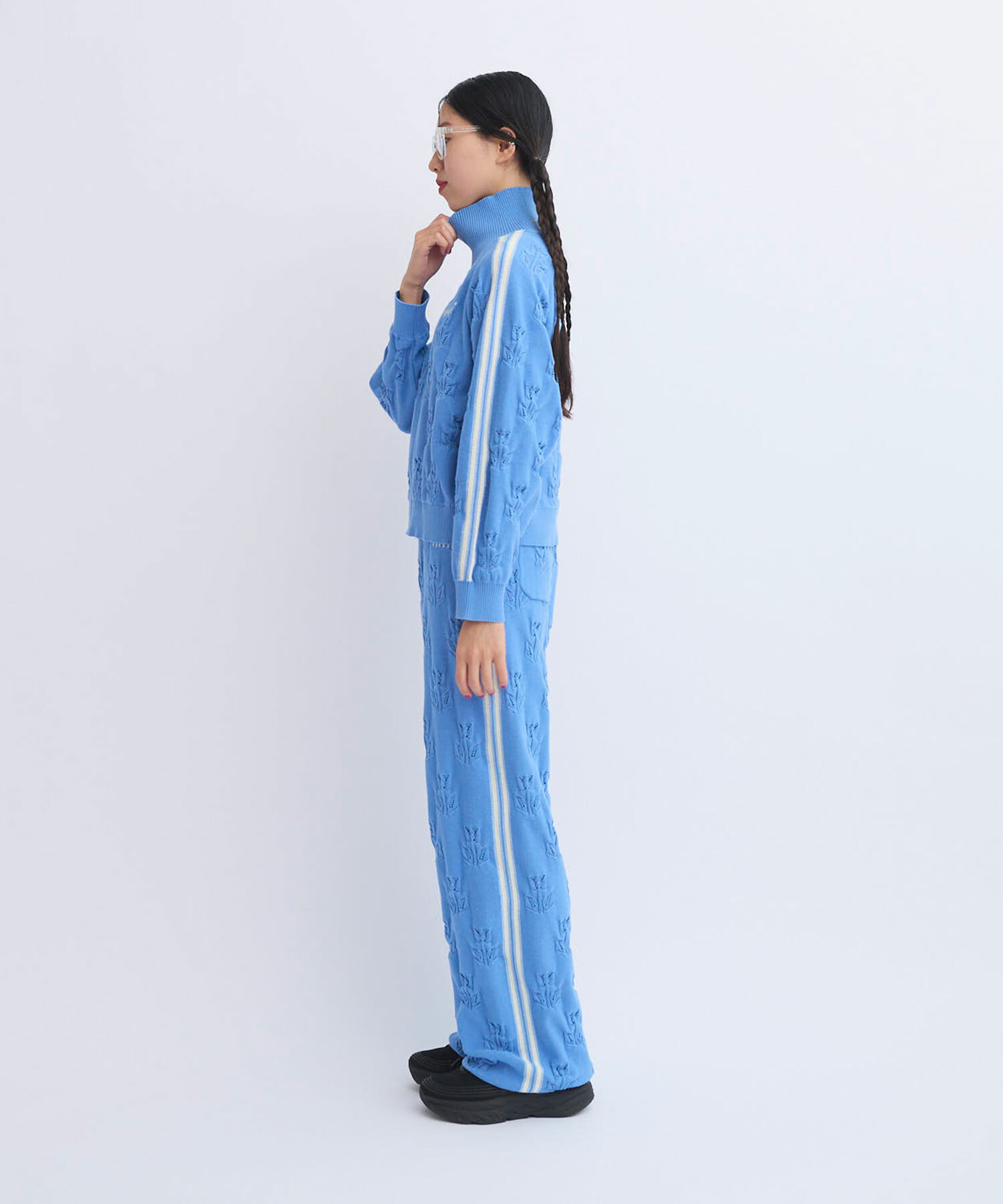 AMBIDEX Store 〇TULIP EYELET ラインパンツ(F SAX BLUE): FLAT