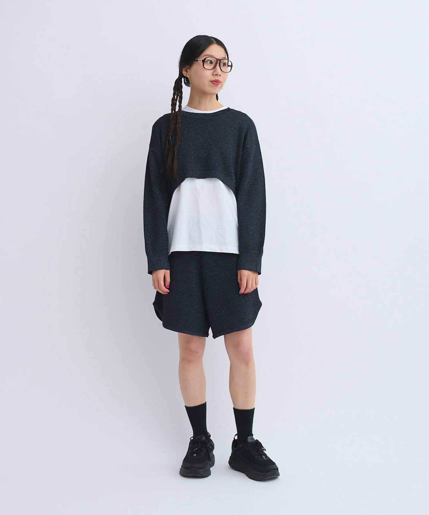 Y.a.r.n パンツ AMBIDEX Store 〇METALIC YARN HEM ROUND パンツ(F SILVER): Rin