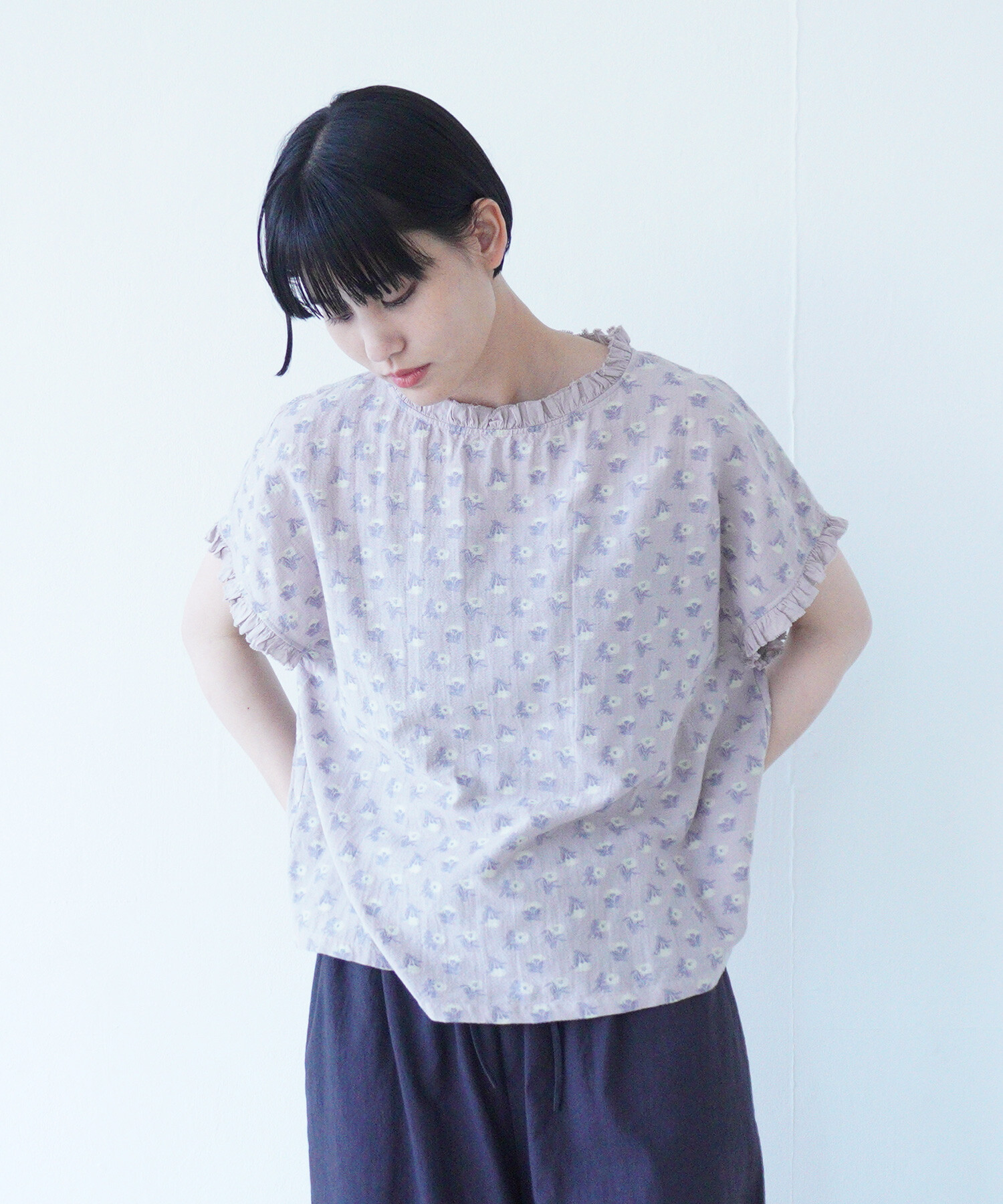 MA*RS】サテンリボン付きフリルブラウス - WHT/ブラック size-F