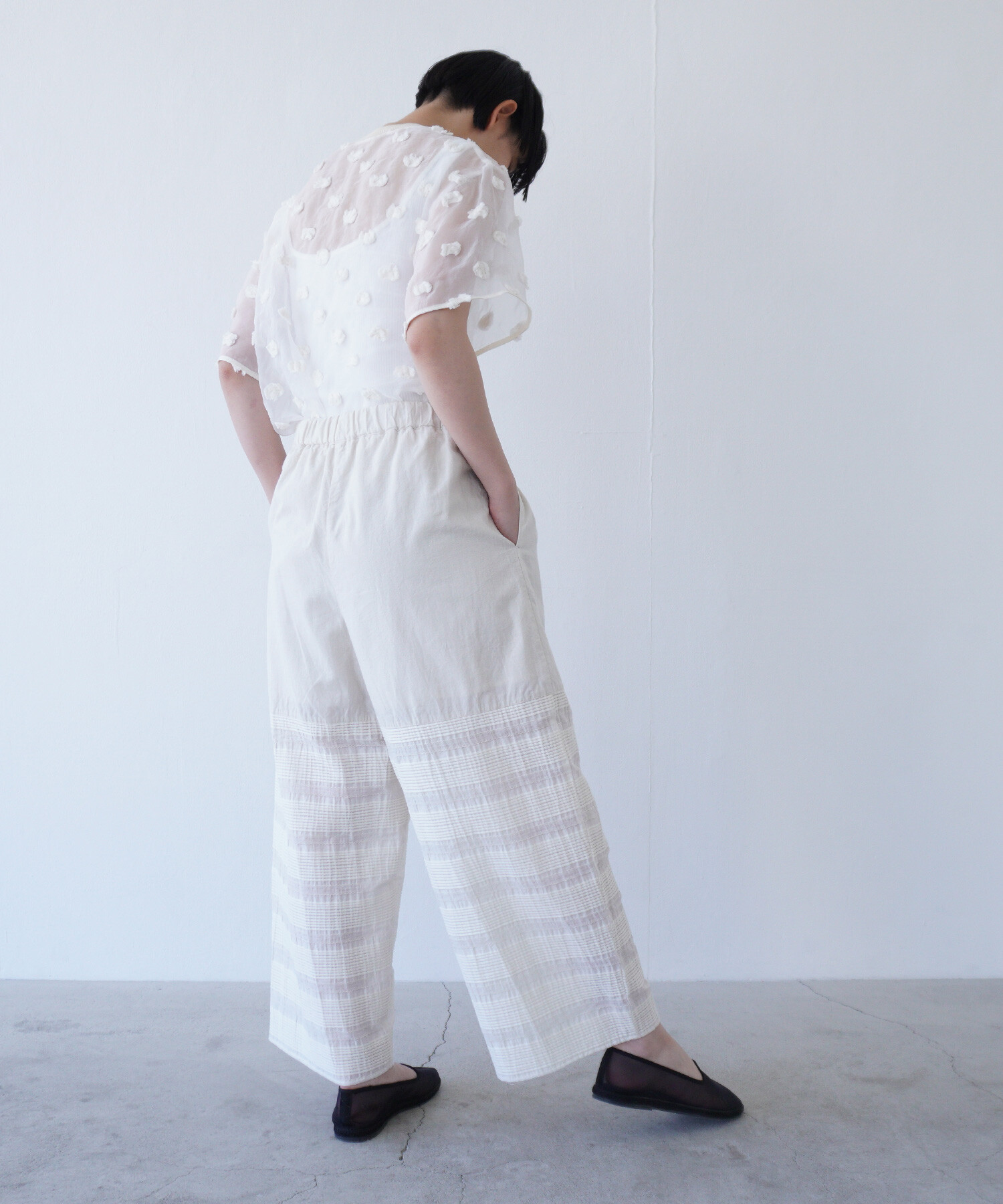 AMBIDEX Store 【予約販売】〇pintuck jacquard ギャザーパンツ