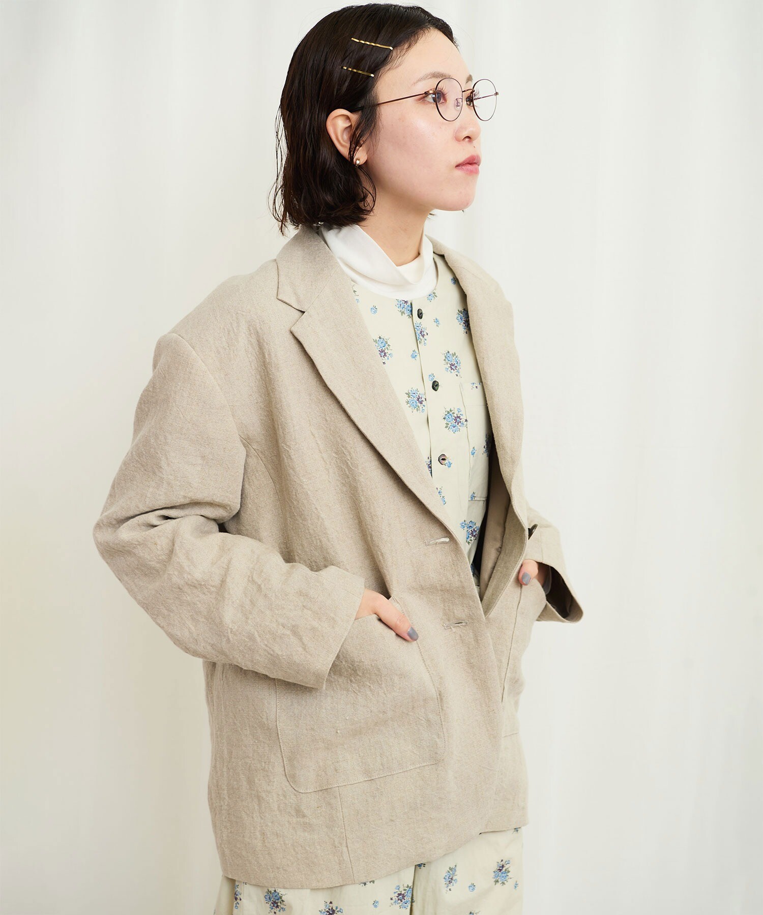 AMBIDEX Store ○○LINEN BOLD jacket(F ベージュ): l'atelier