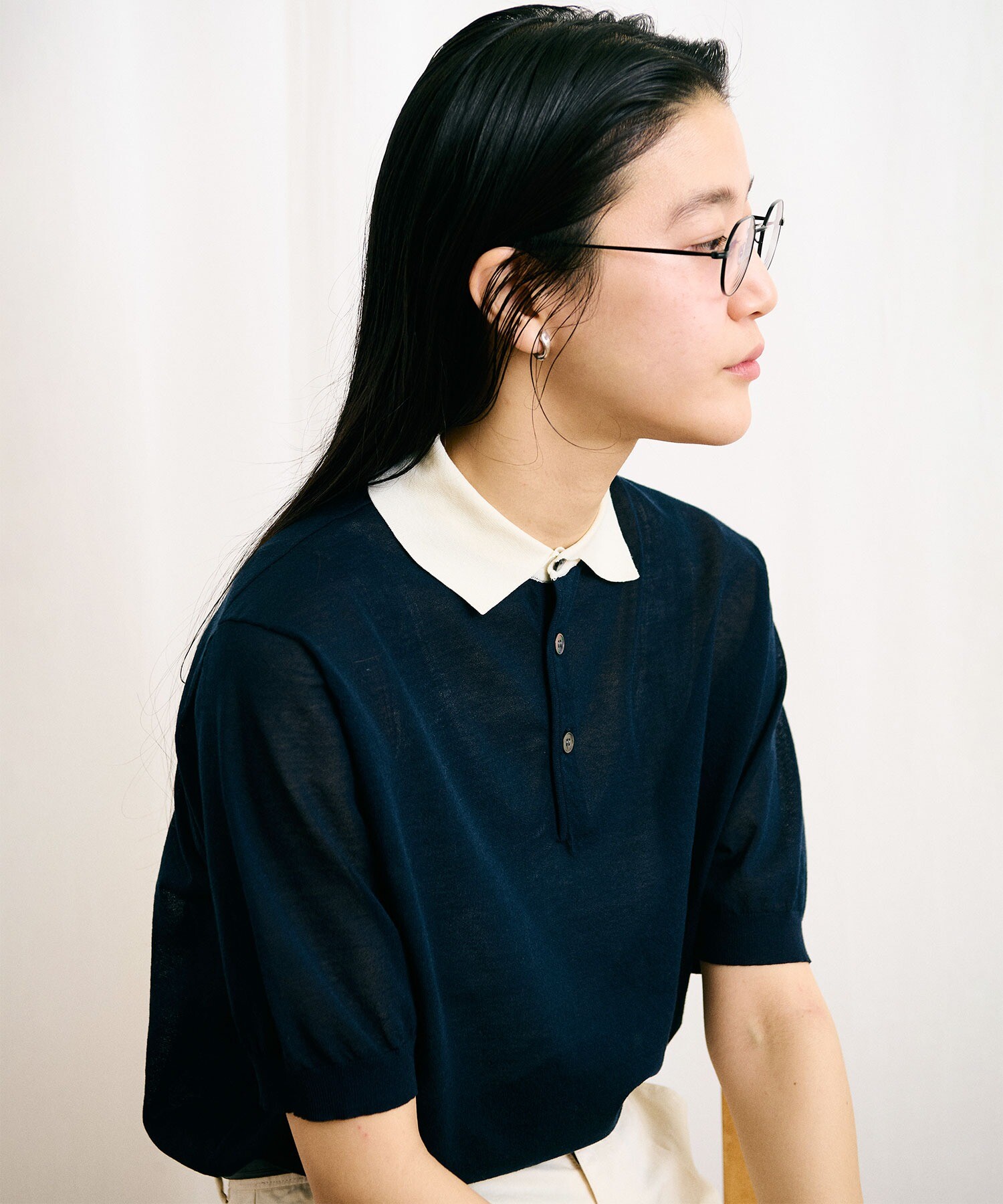 AMBIDEX Store 【予約販売】〇SHEER knit polo(F コン): l