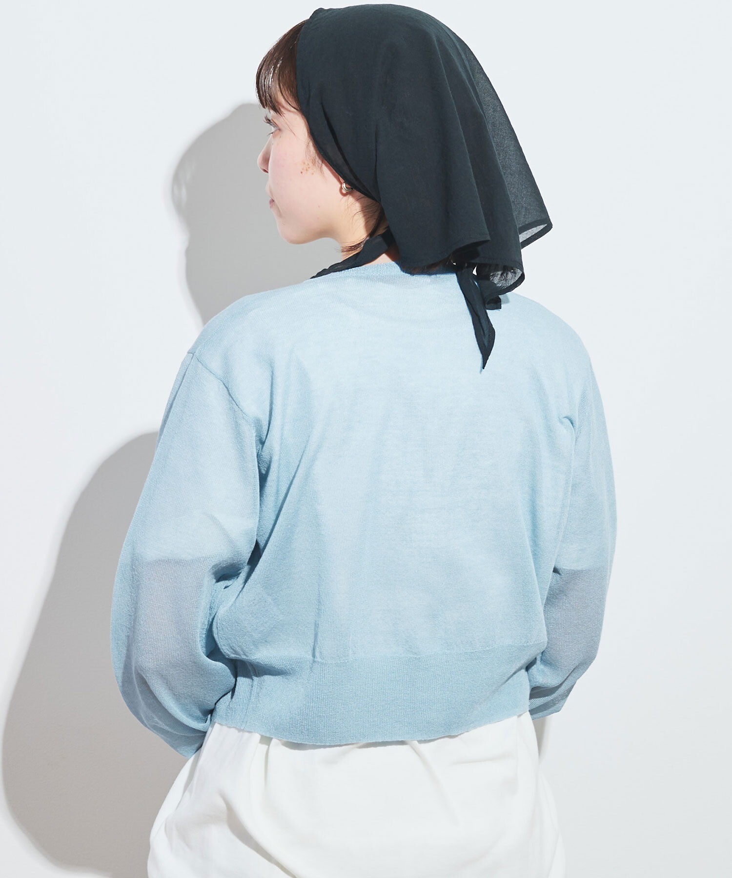 AMBIDEX Store △数字刺繍 Vカーディガン(F サックス): l