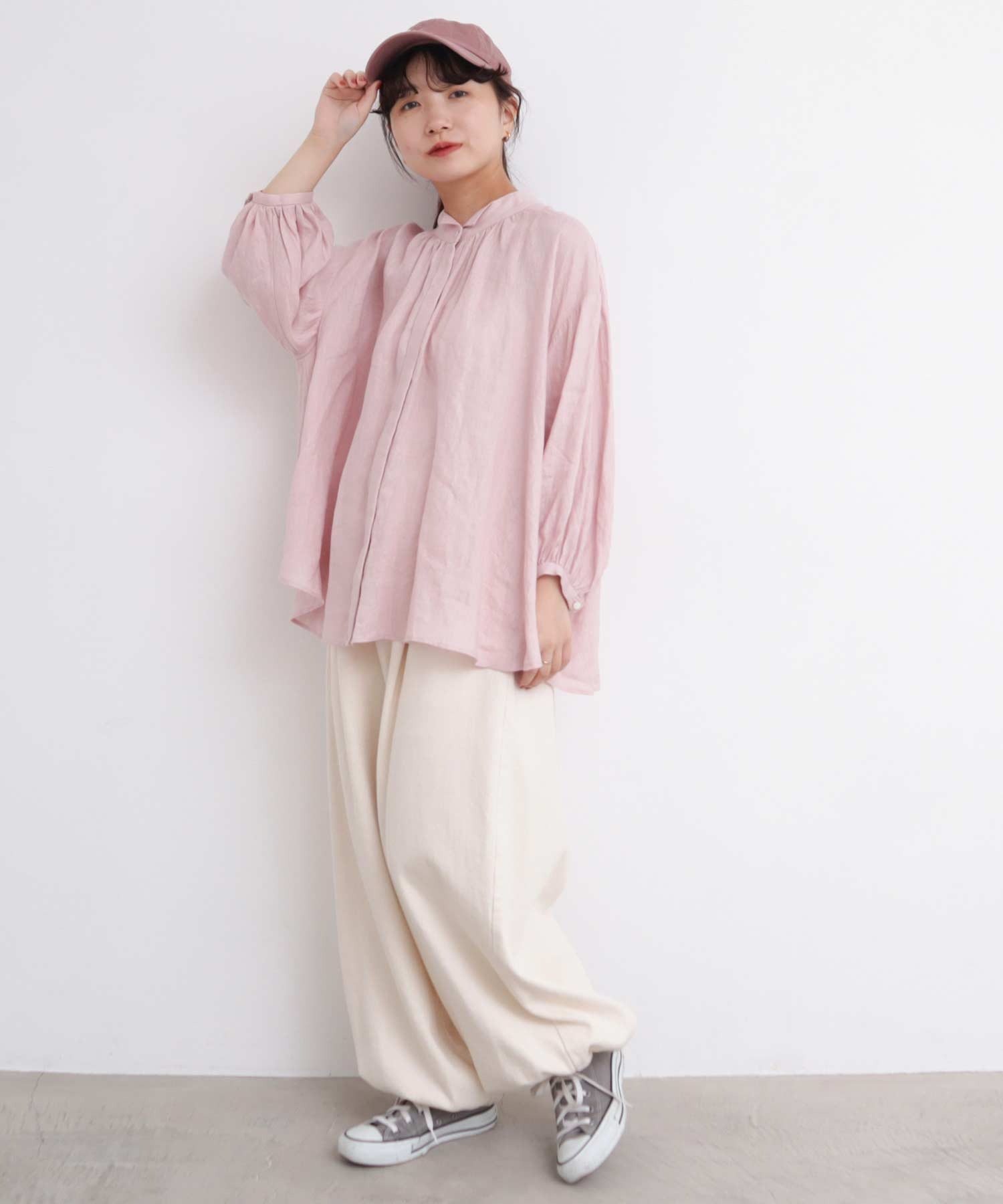AMBIDEX Store ○麻ウイングカラー ブラウス(F グリーン): l AMBIDEX Store ○麻ウイングカラー ブラウス(F グリーン): l