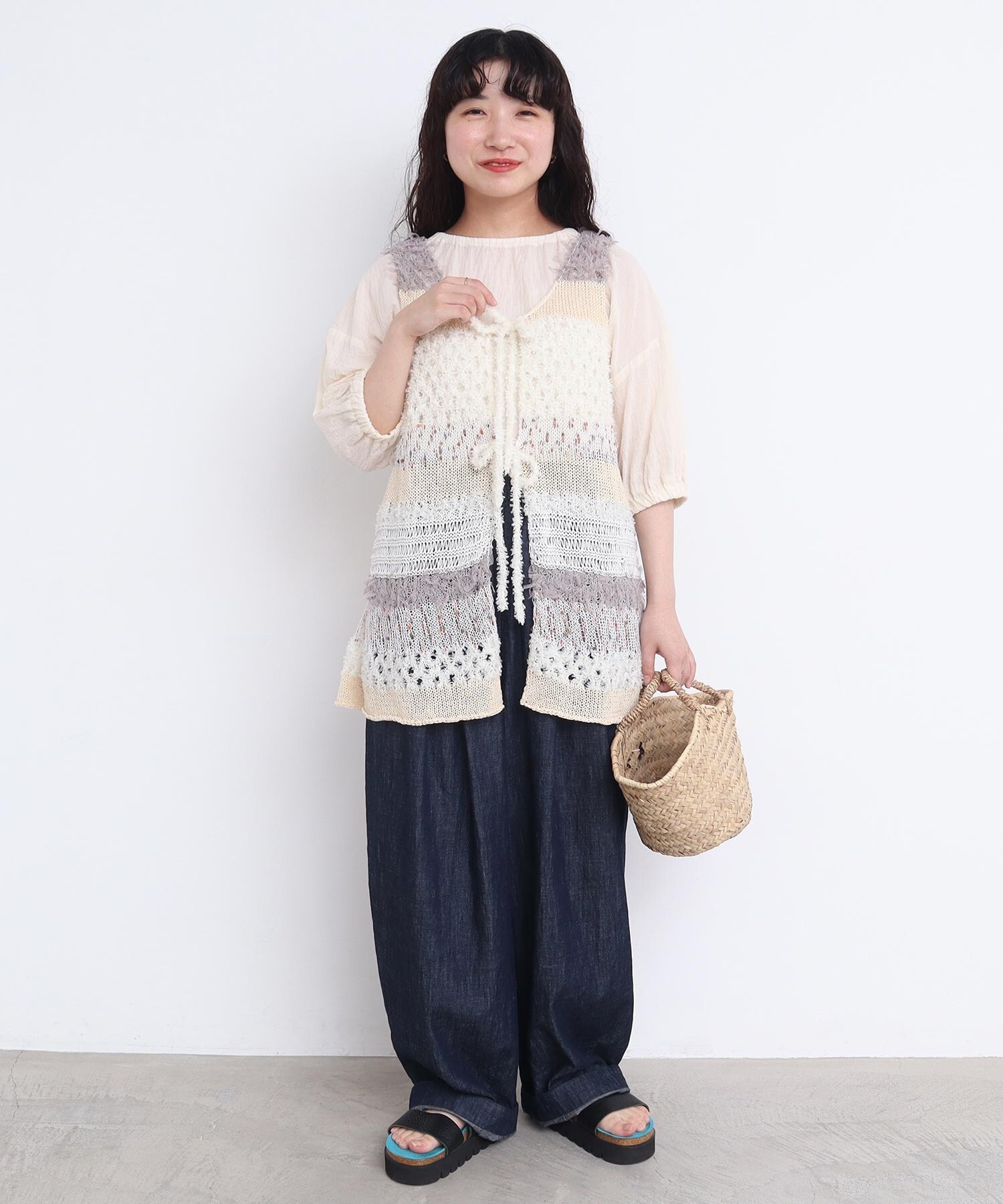 綿の絞りの大きな布 utatane 有松絞り 浴衣3点セット ( ゆかた・帯・下駄 ) 藍色の
