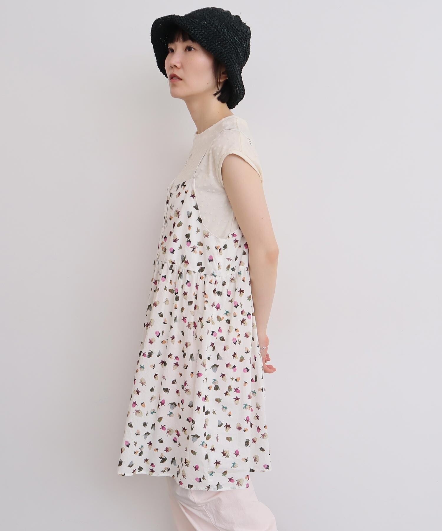 楽天市場】インド綿 綿麻 チュニック ブロック柄 刺繍 プリント