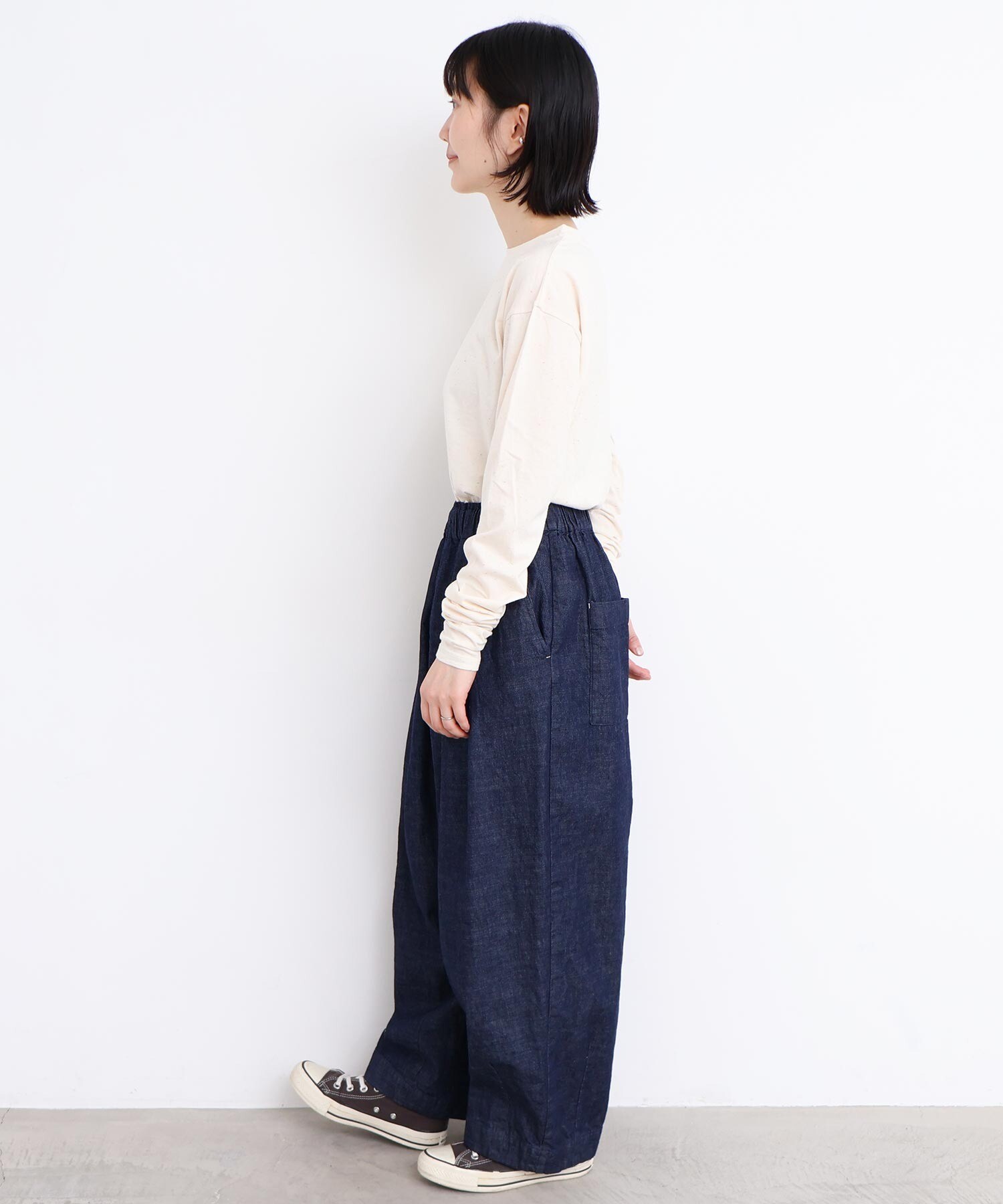 アトリエドゥサボン　たっぷりタックデニム AMBIDEX Store たっぷりタックデニムパンツ (F コン): l'atelier