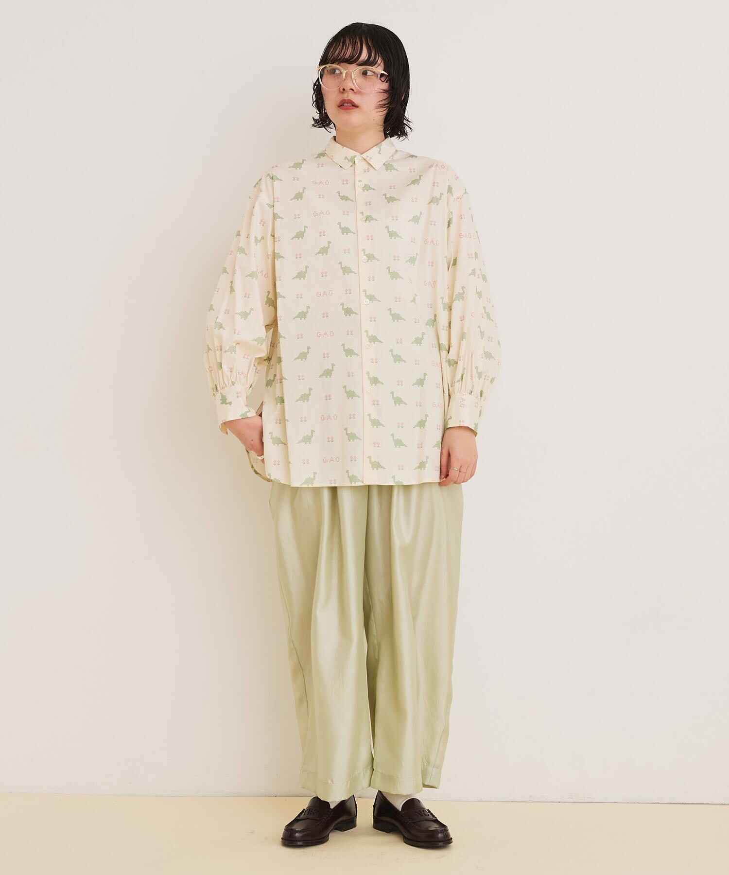 solo antiques 購入JINBOSACHIKO 個展　チュールブラウス AMBIDEX Store ○○8bit Dinosaur ブラウス(F クロ): l'atelier