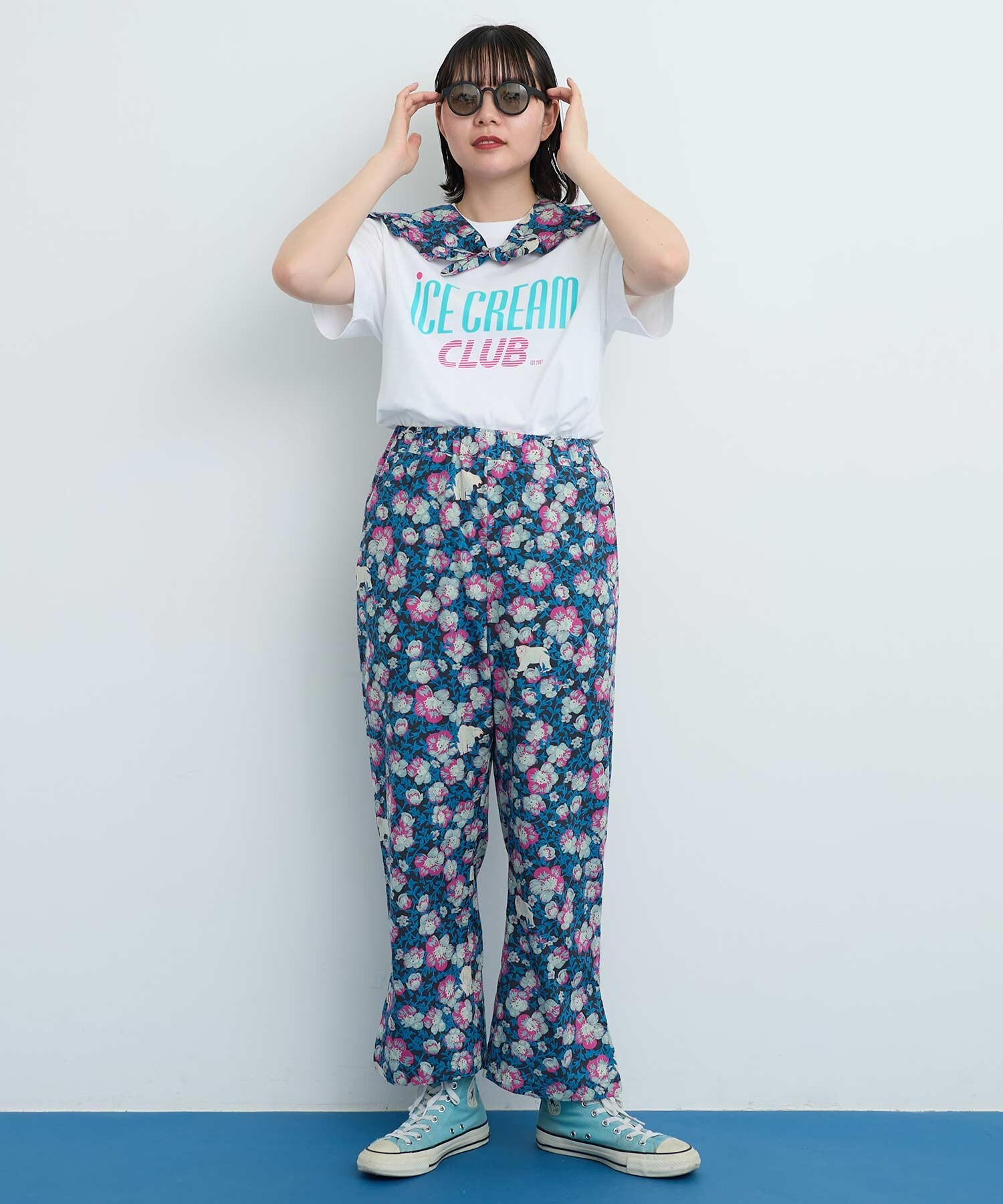 AMBIDEX Store Arctic Flower スリットパンツ(F グリーン): l'atelier