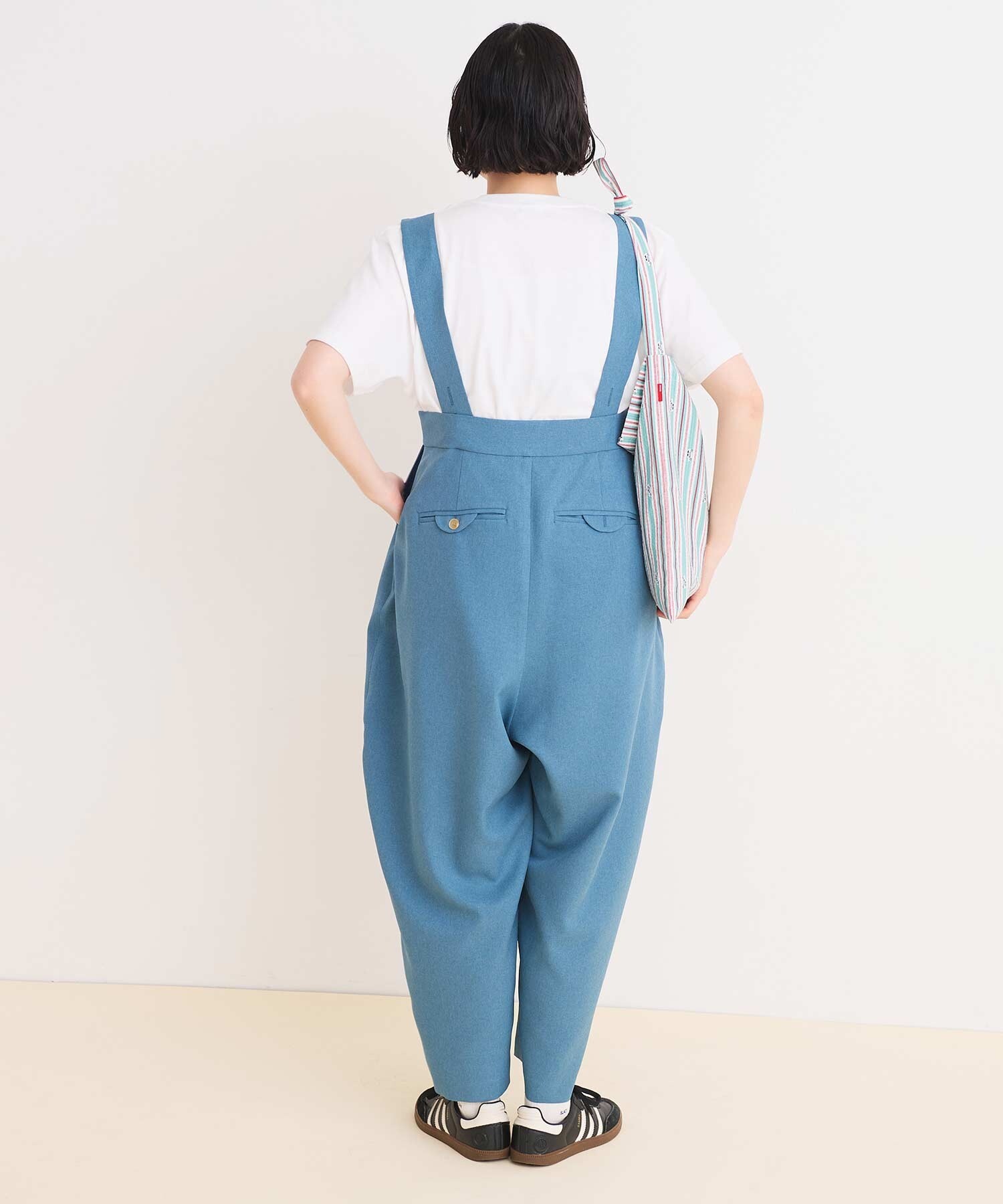 アトリエドゥサボン オールインワン　タックつりパンツ AMBIDEX Store 〇LINEN-LIKE BONBON タックつりパンツ(F コン