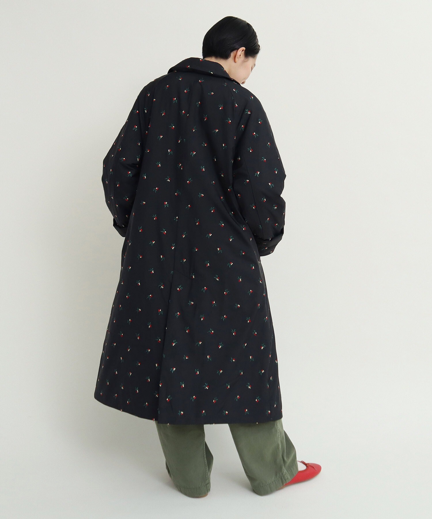 エイココンドウ　刺繍　ビッグカラー　コート　アウター　ブラック　XL EIKO KONDO – eternallyblaze