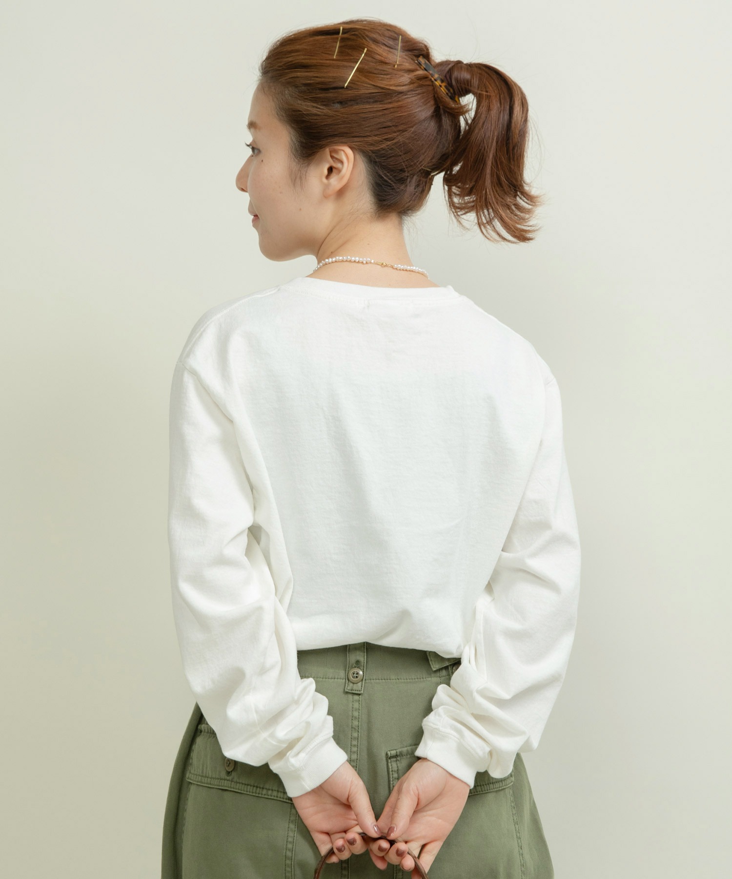 tシャツ 16/-天竺 秋を待つ犬プリント ロンＴ レディース AMBIDEX Store 【予約販売】○16/-天竺 秋を待つ犬プリント ロン