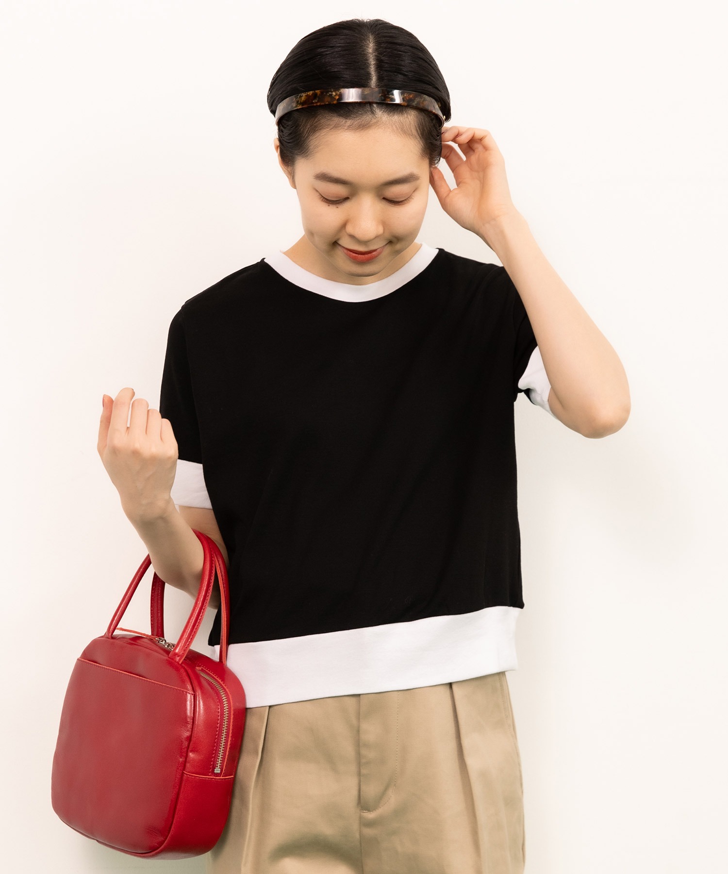 AMBIDEX Store △連シルフライス バイカラーTシャツ(F サックス AMBIDEX Store △連シルフライス バイカラーTシャツ(F サックス