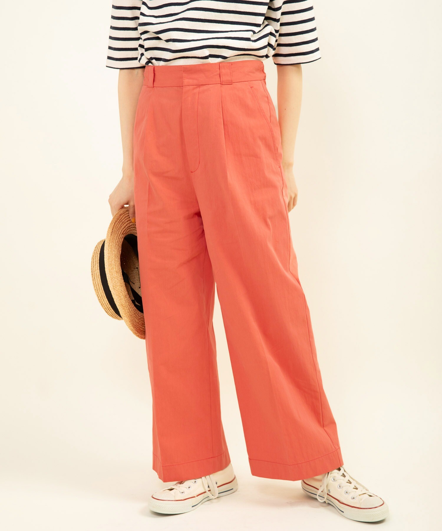 刺繍入りオレンジフレアパンツ WEGO（ウィゴー）の「WEGO/【カラバリ豊富】ポンチセンター