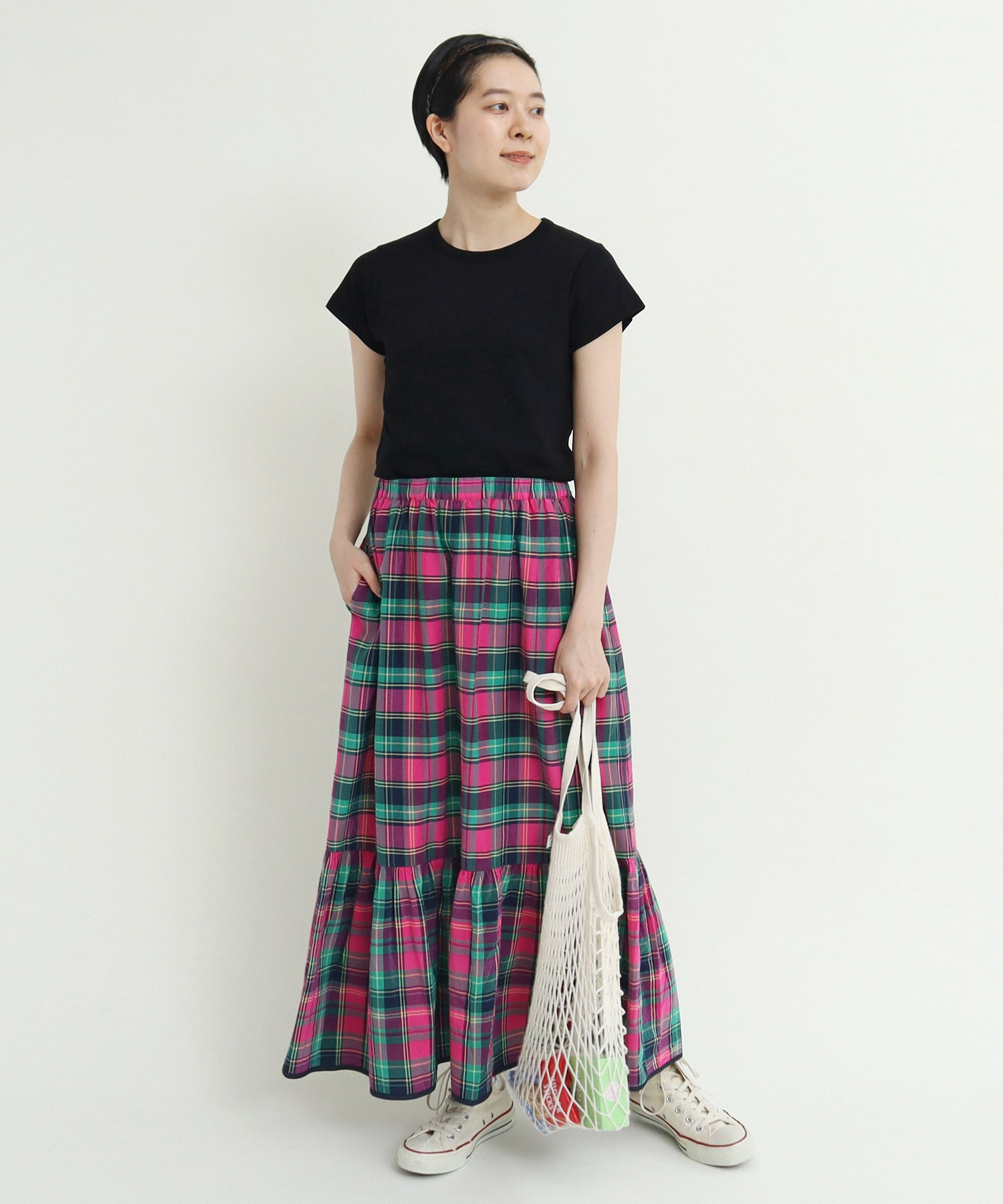 AMBIDEX Store △○マドラスチェック スカート(F ピンク): CHILD