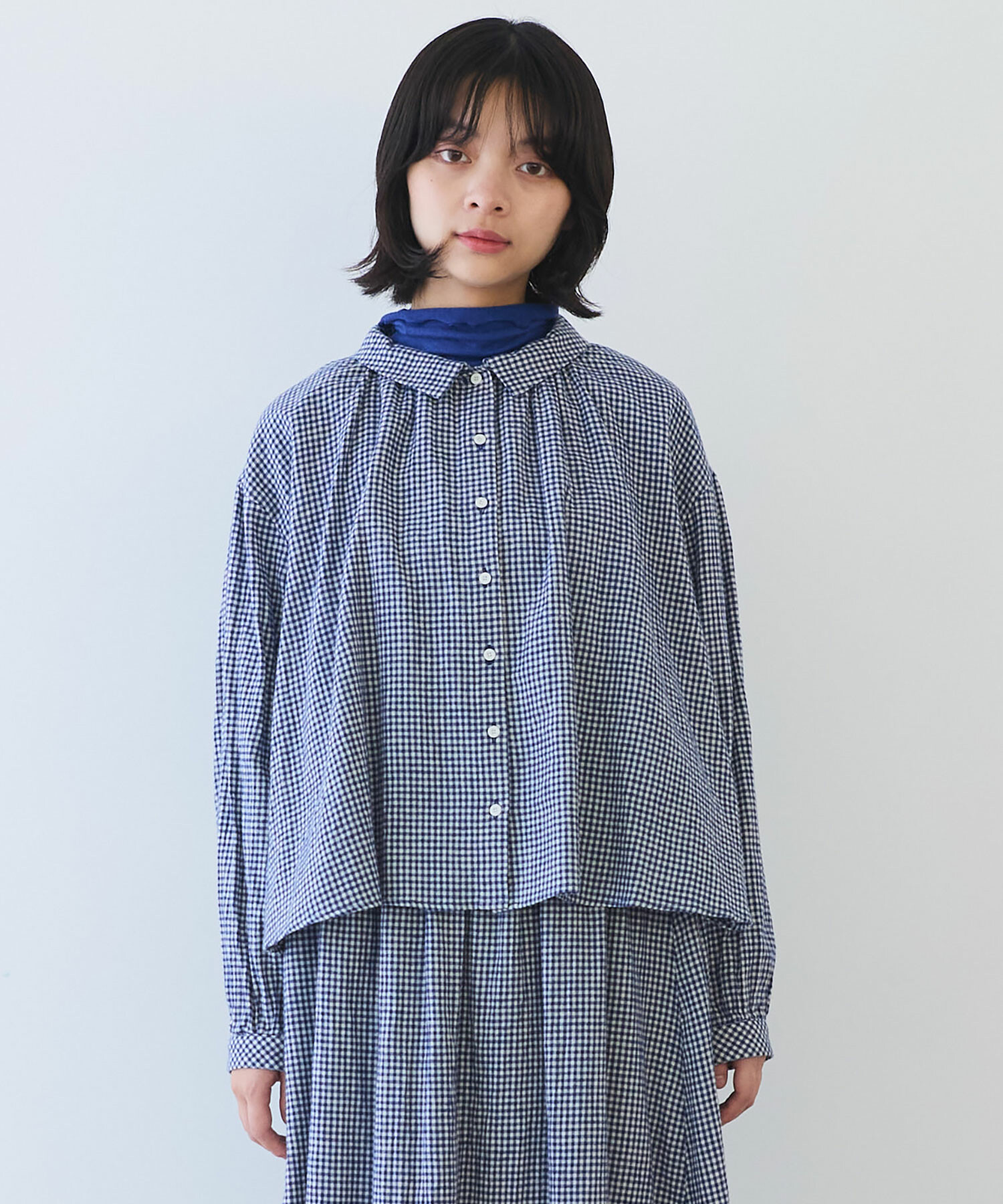 AMBIDEX Store 〇 fuwa fuwa ギンガム ブラウス(F アカ): bulle de savon