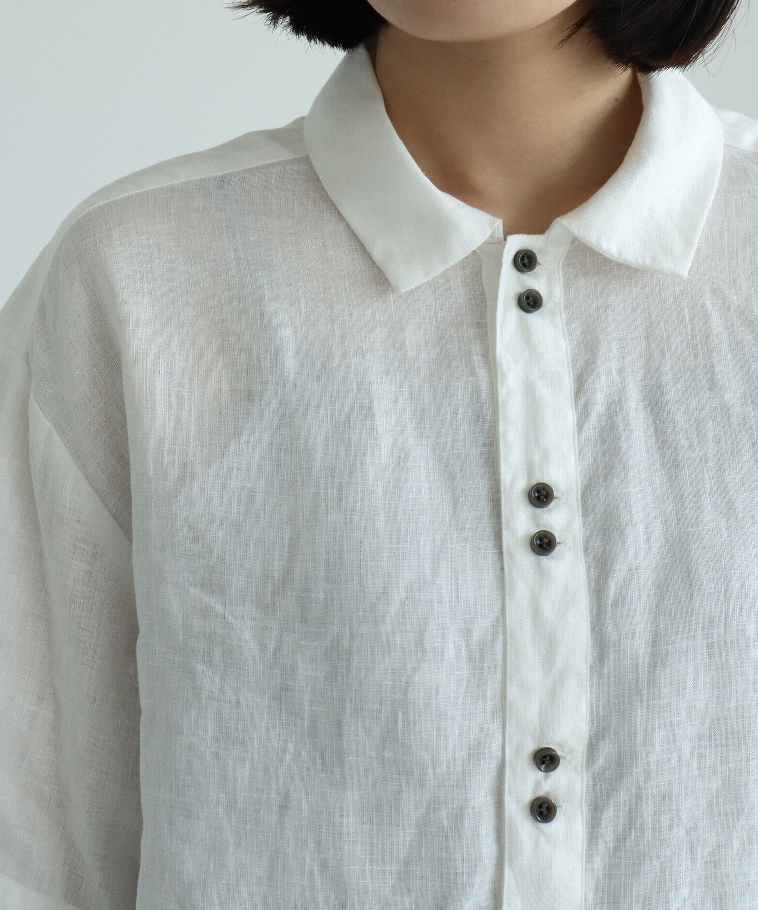 AMBIDEX Store △60s フレンチリネン boy shirt(F クロ): bulle de savon