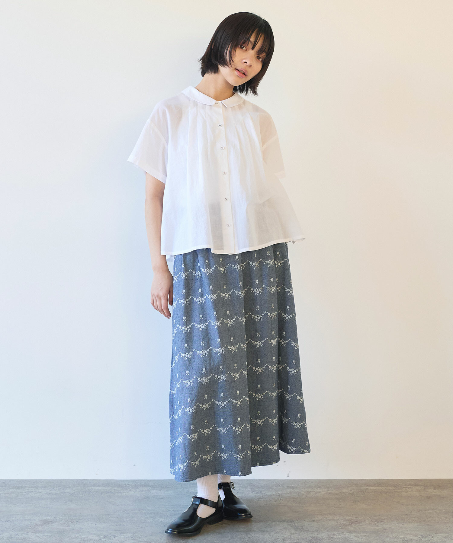 シルクコットンローンチュニック　ブラウス AMBIDEX Store △〇 コットン / シルク ローン タックブラウス(F