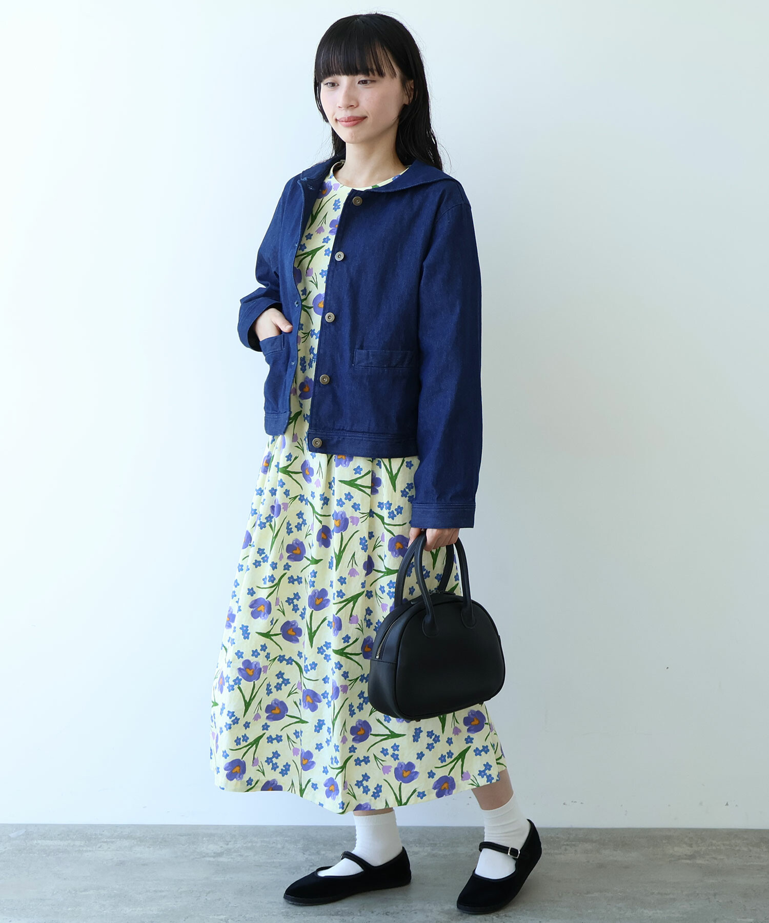 【bulle de savon】フード付きブルゾン／ブルー bulle de savon】フード付きブルゾン／ブルー bulle de savon】フード