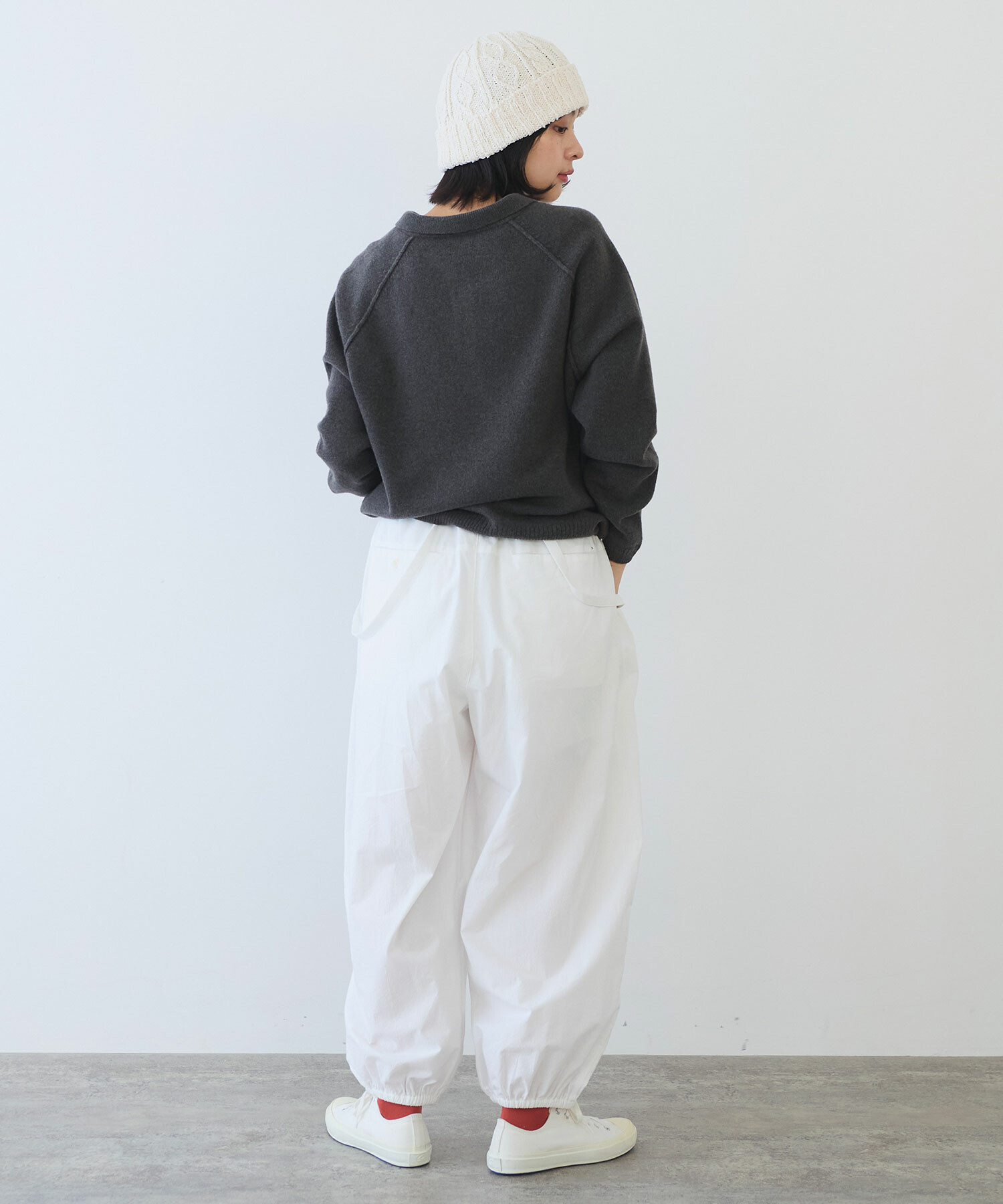 maonosuke もこもこぷるおーばー ベビモコハートベアジャガードプルオーバー(ニットプルオーバー