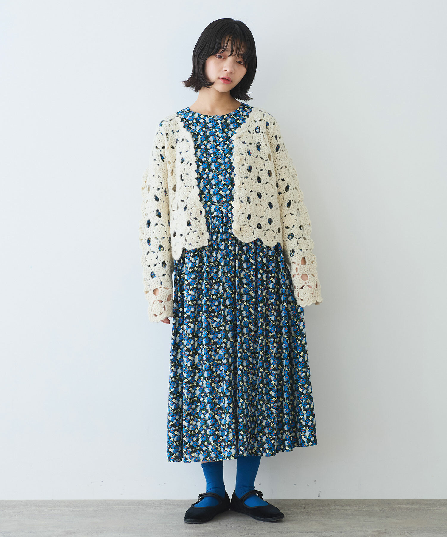 AMBIDEX Store ○ コスモスプリント ワンピース(F アオ): bulle