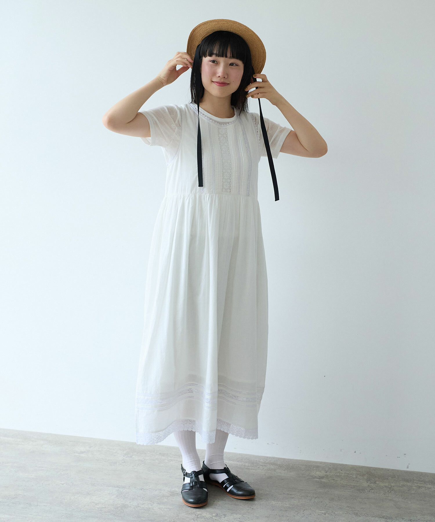 AMBIDEX Store 【予約販売】○ antique lace summer dress(F スミクロ