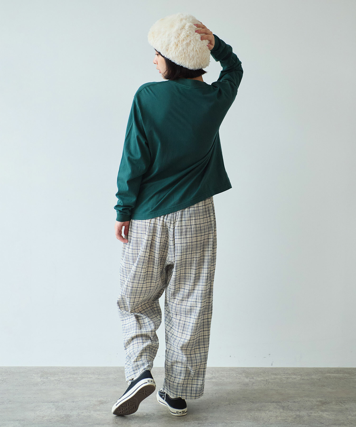 サボン様確認用 AMBIDEX Store 【予約販売】〇 ちぢみcheck パンツ(F ピンク): bulle