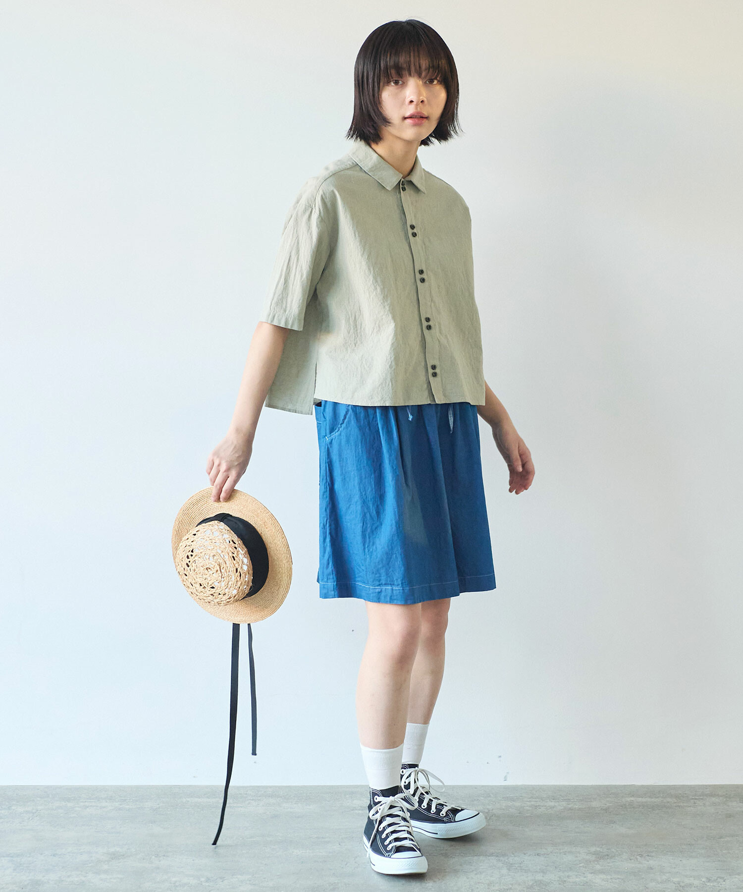 gomme デニム キュロットパンツ AMBIDEX Store △〇 5.5oz denim キュロットパンツ(F インディゴ